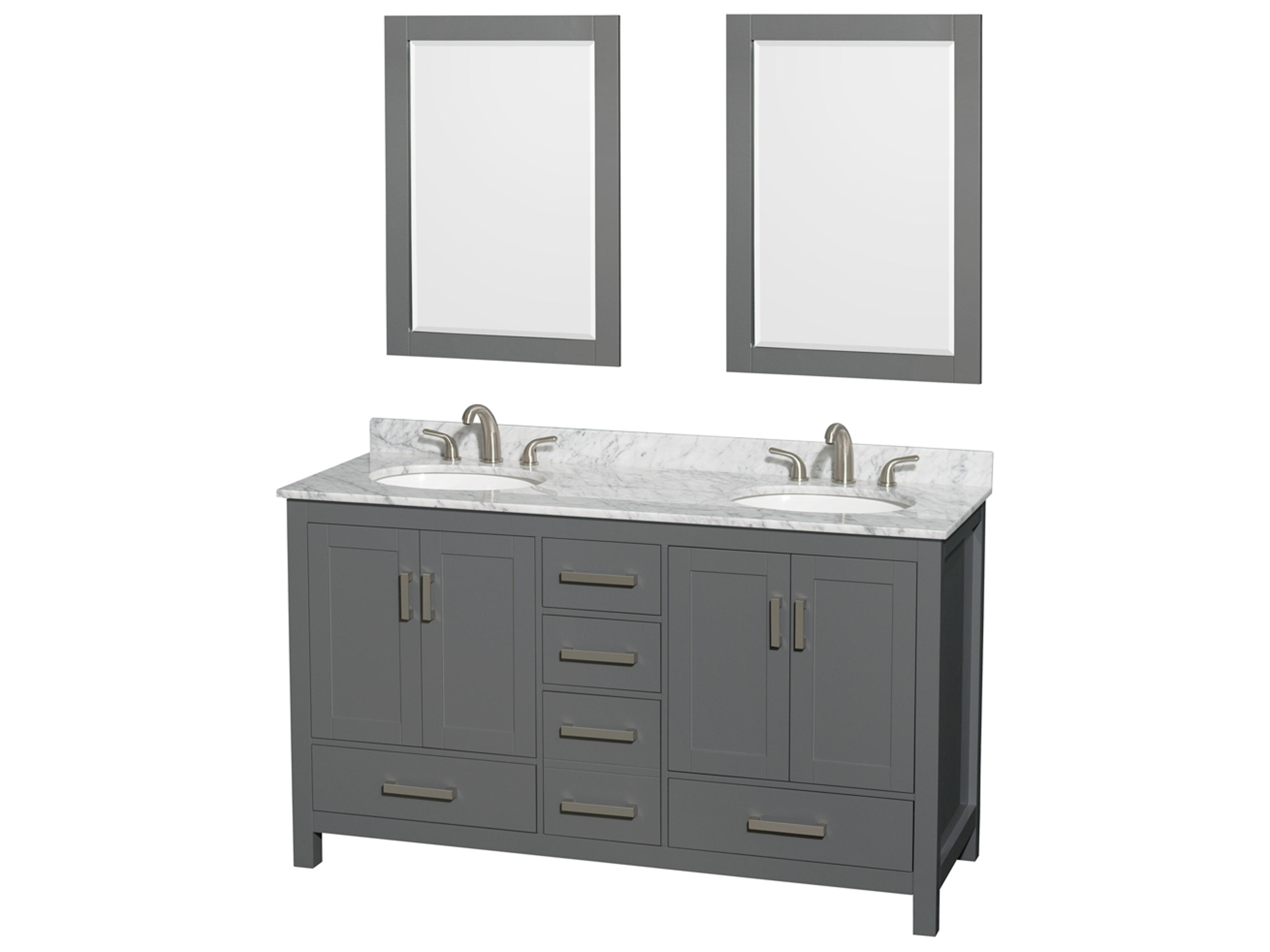 Wyndham Collection Sheffield 60" Dark Gray Vanity