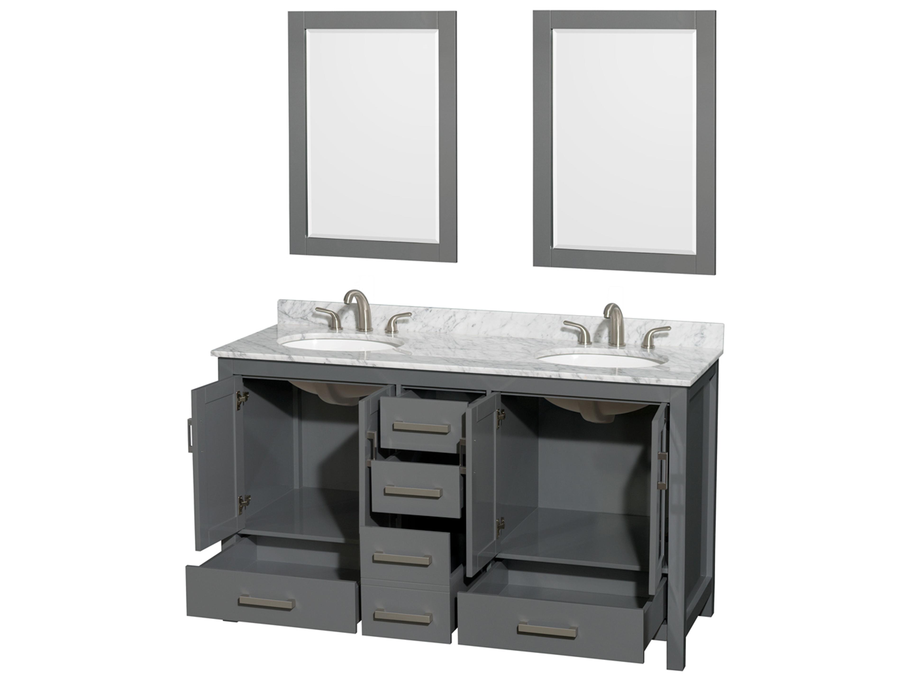 Wyndham Collection Sheffield 60" Dark Gray Vanity