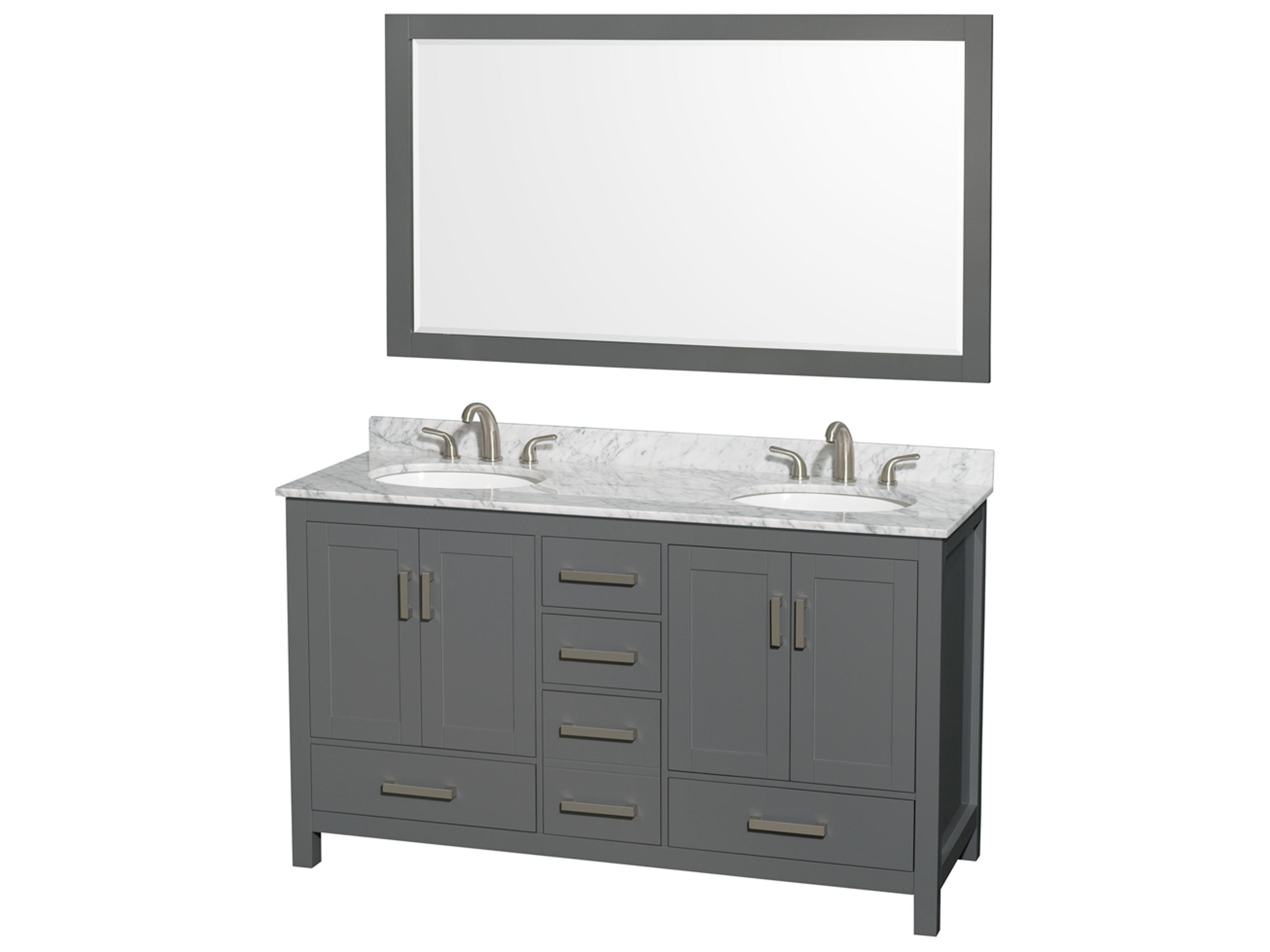 Wyndham Collection Sheffield 60" Dark Gray Vanity