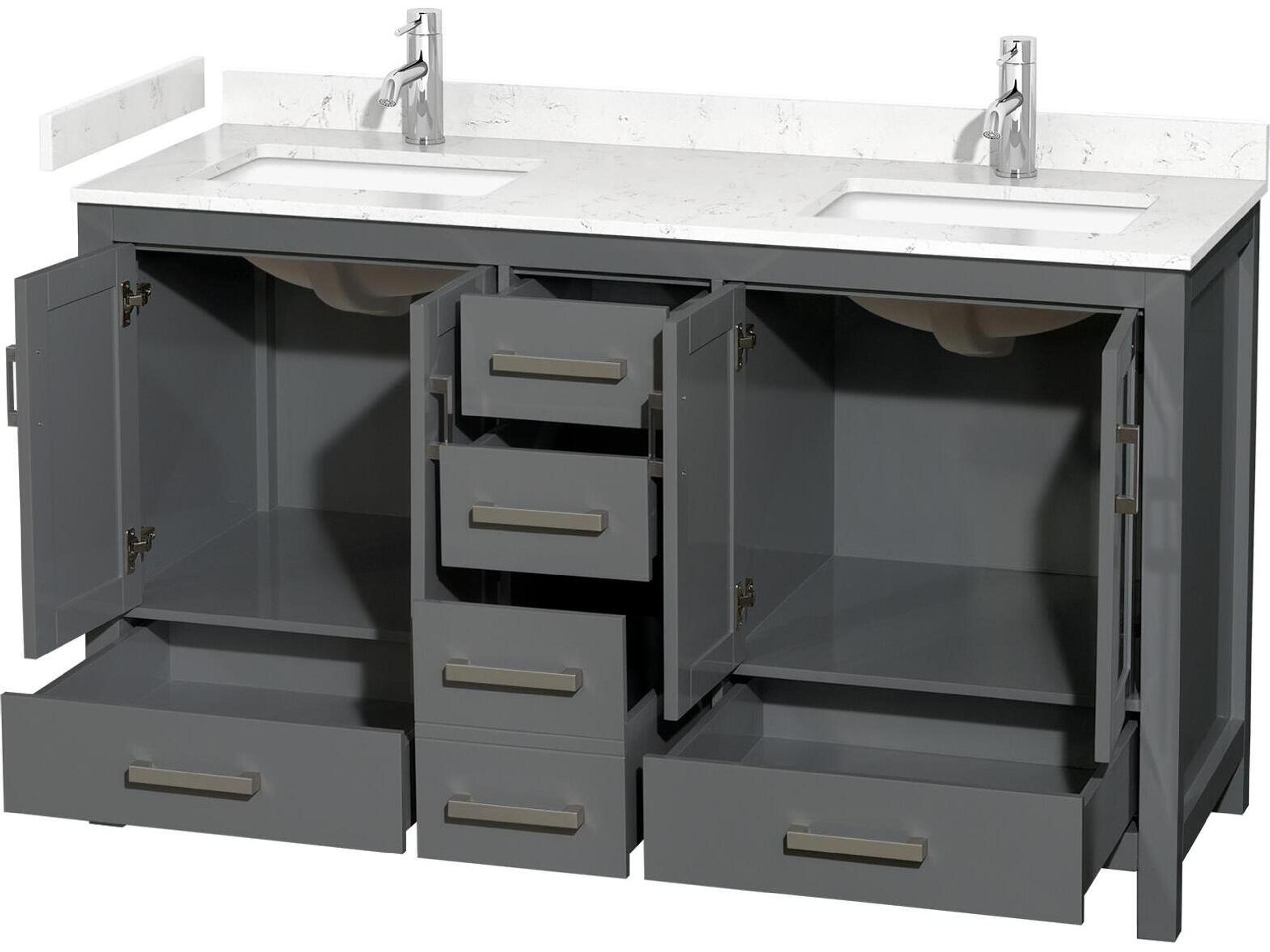 Wyndham Collection Sheffield 60" Dark Gray Vanity