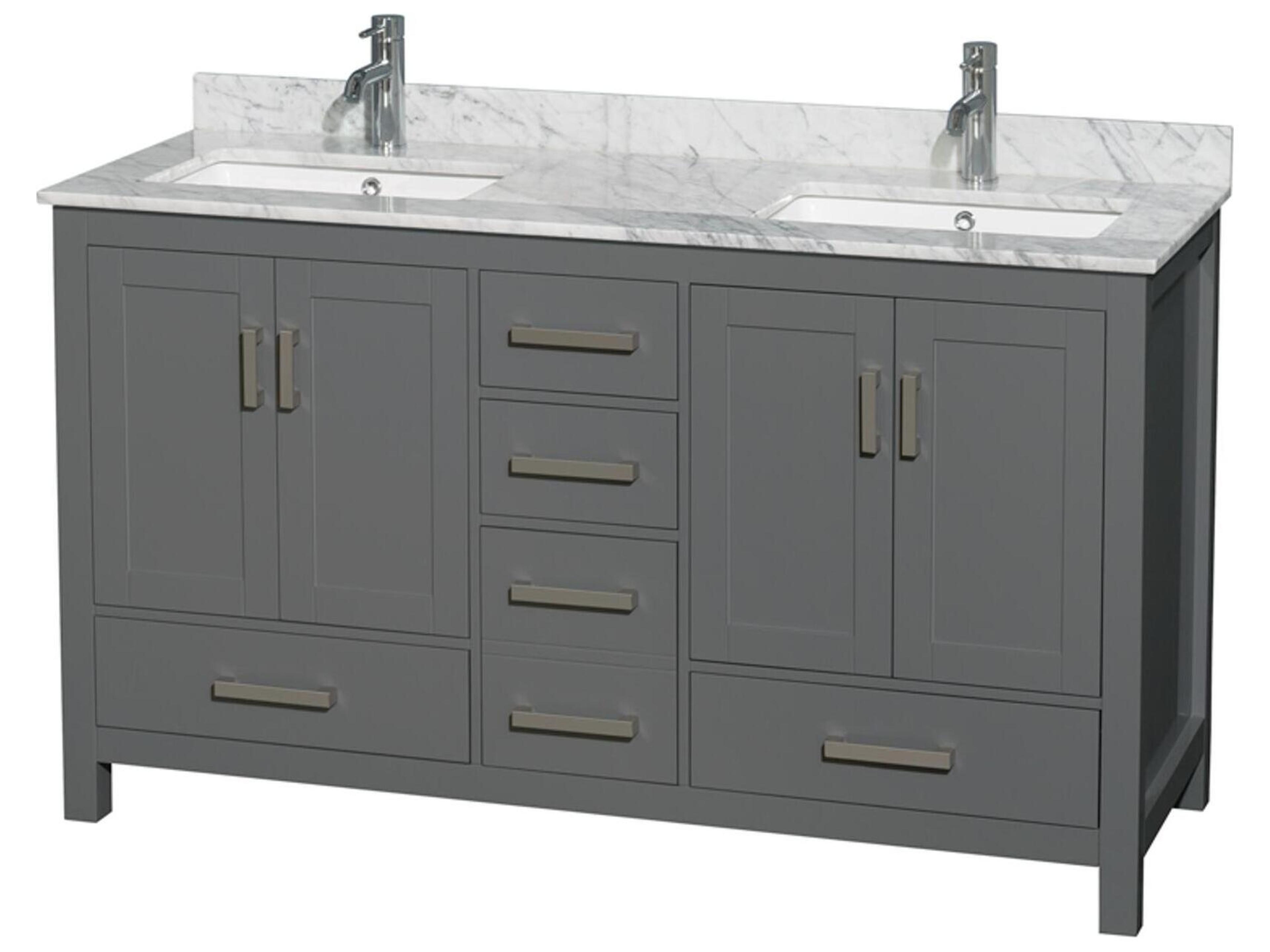 Wyndham Collection Sheffield 60" Dark Gray Vanity