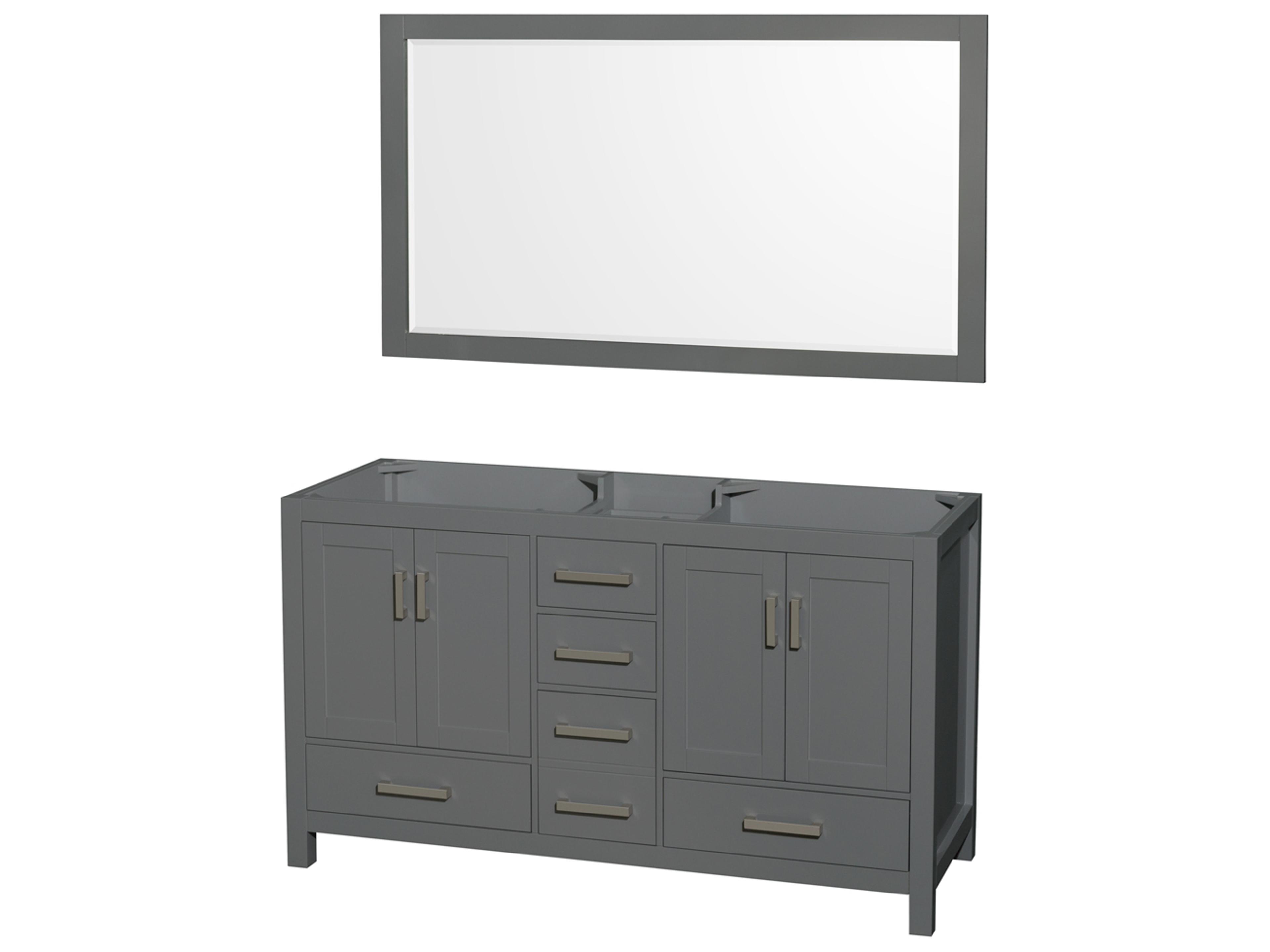 Wyndham Collection Sheffield 59" Dark Gray Vanity