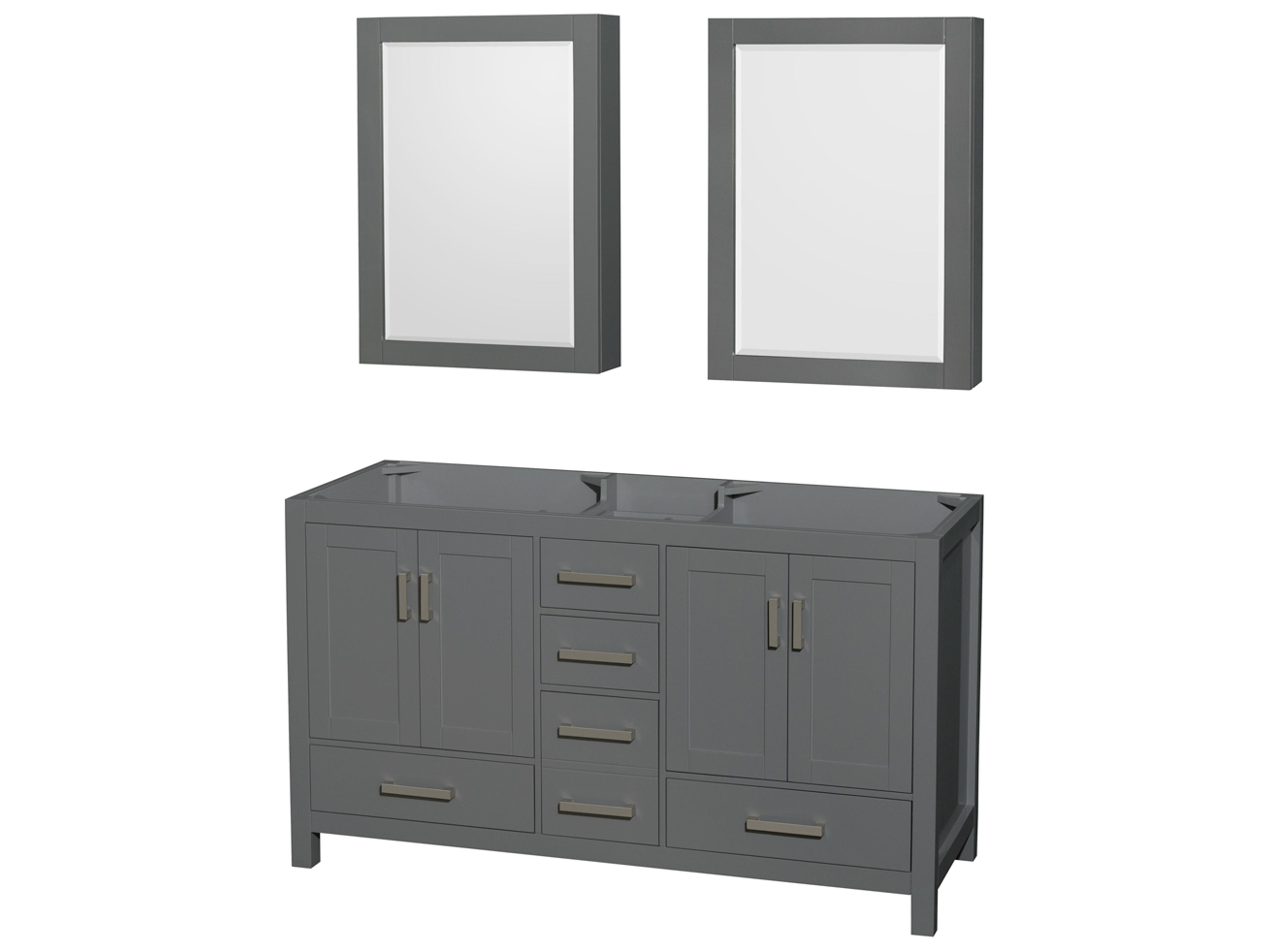 Wyndham Collection Sheffield 59" Dark Gray Vanity