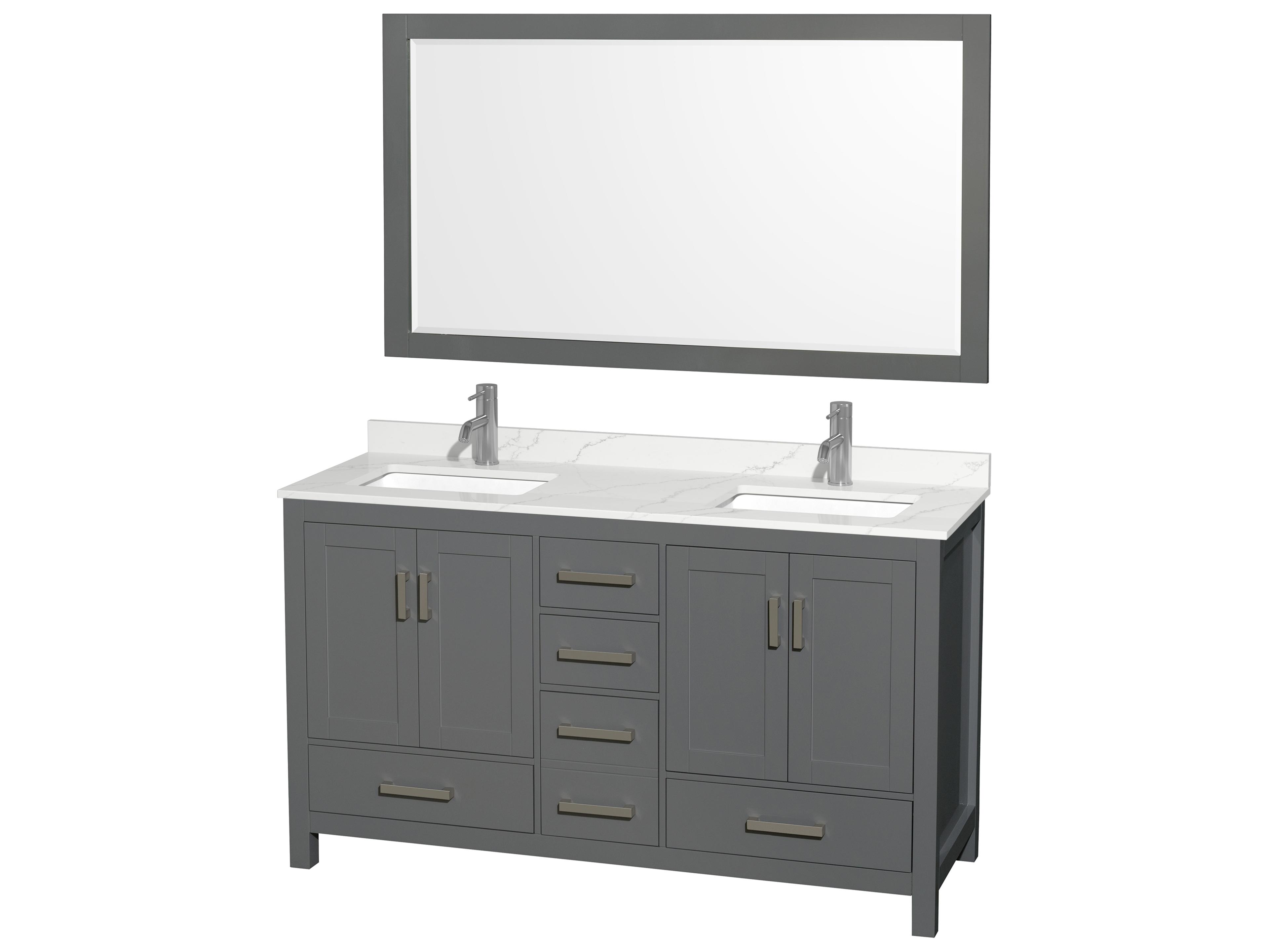 Sheffield 60" Dark Gray Vanity with 58" Mirror