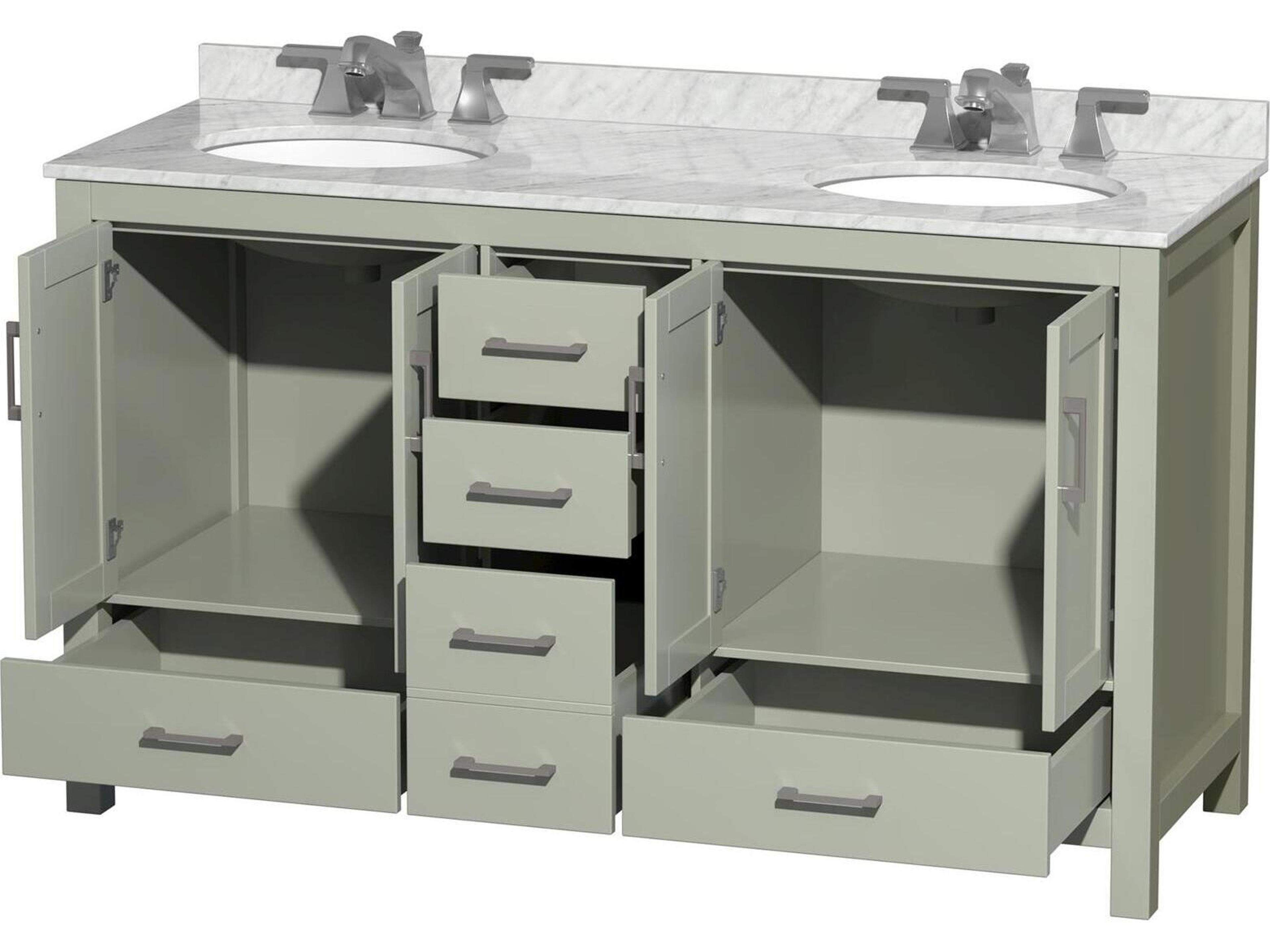 Wyndham Collection Sheffield 60" Light Green Vanity