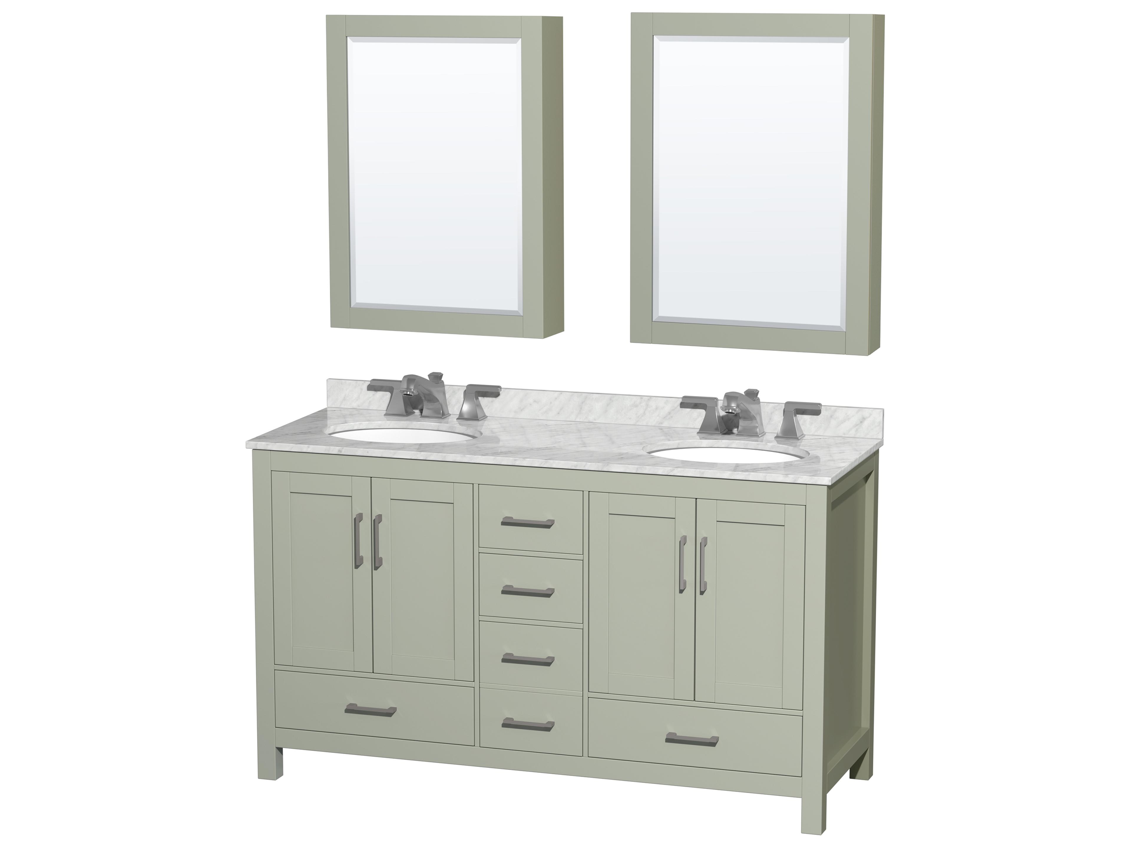 Wyndham Collection Sheffield 60" Light Green Vanity