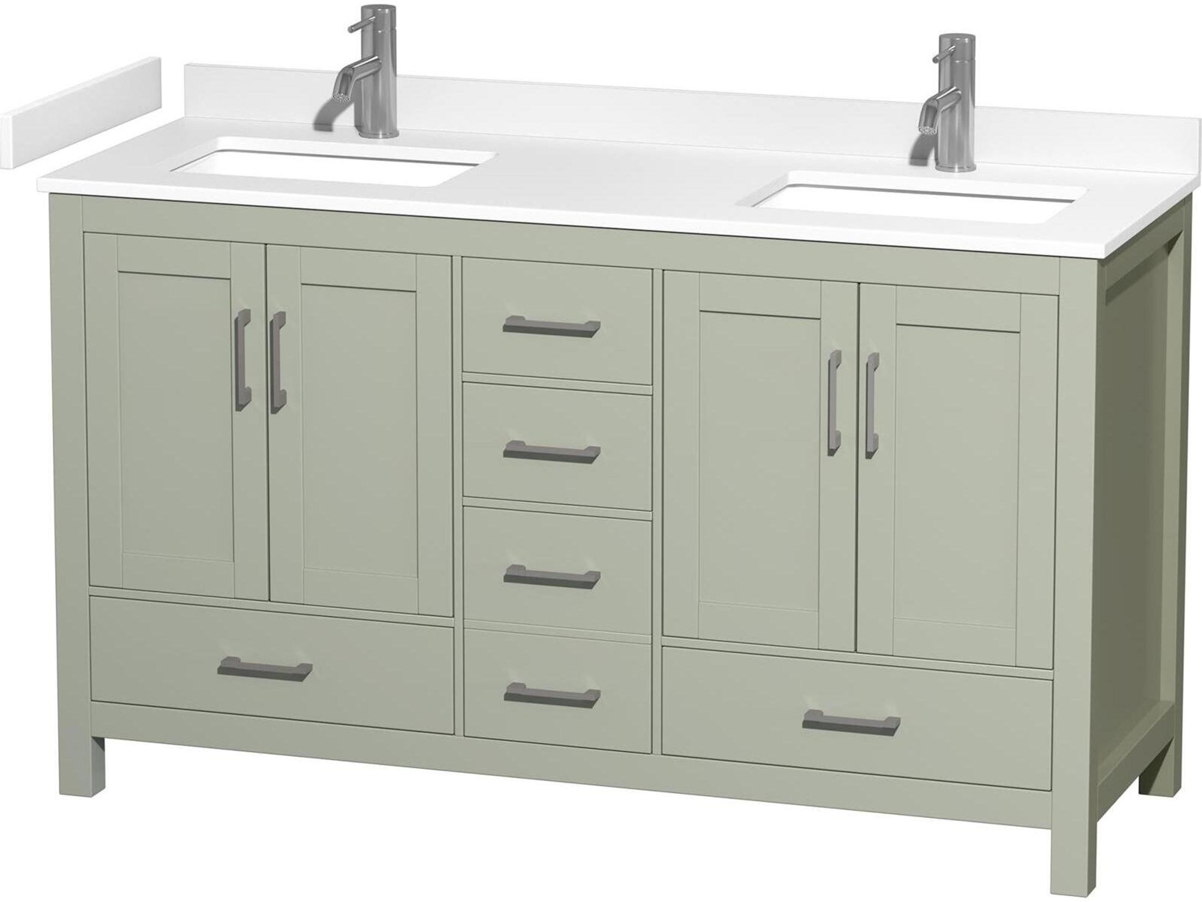 Wyndham Collection Sheffield 60" Light Green Vanity