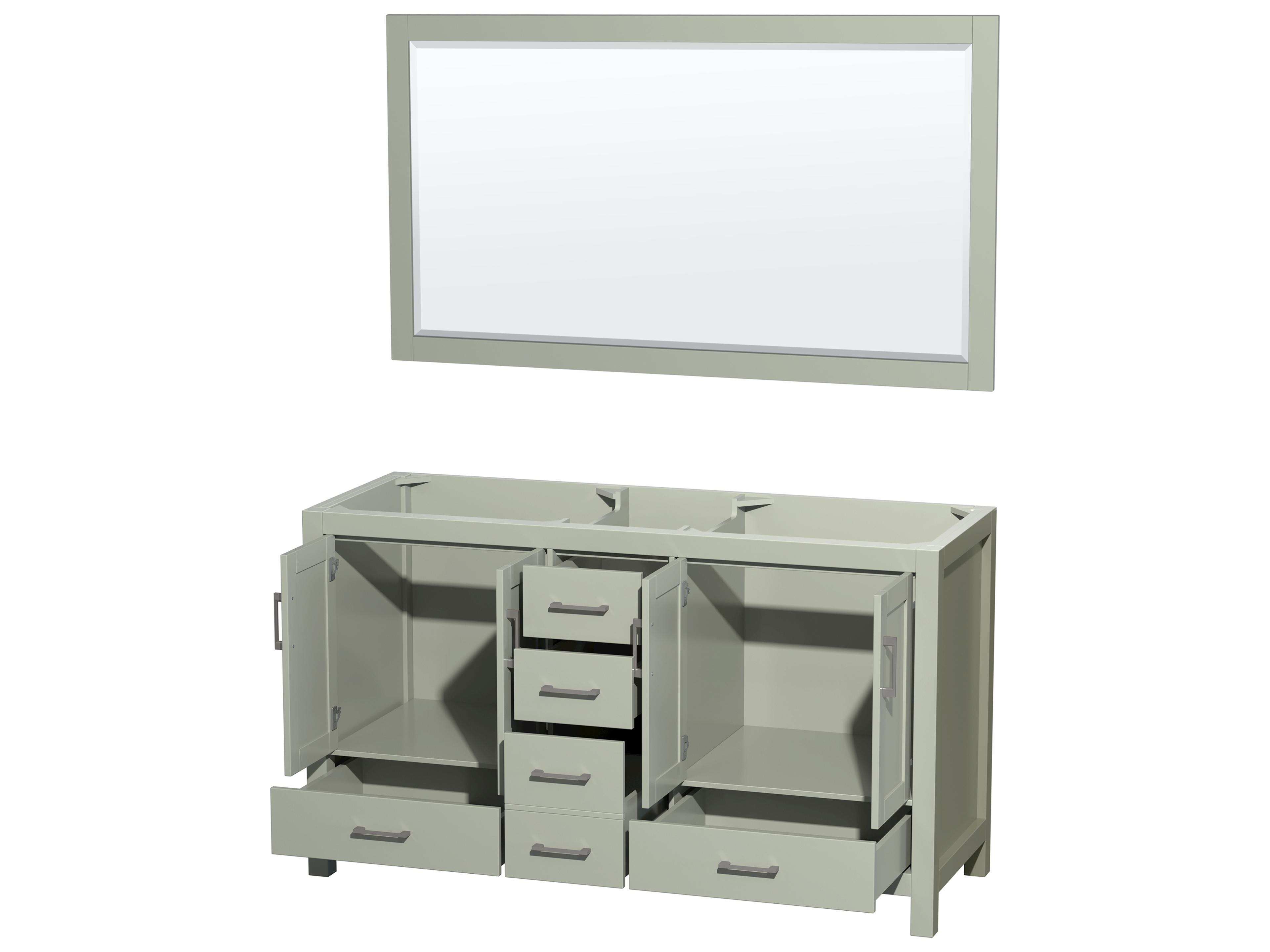 Wyndham Collection Sheffield 59" Light Green Vanity