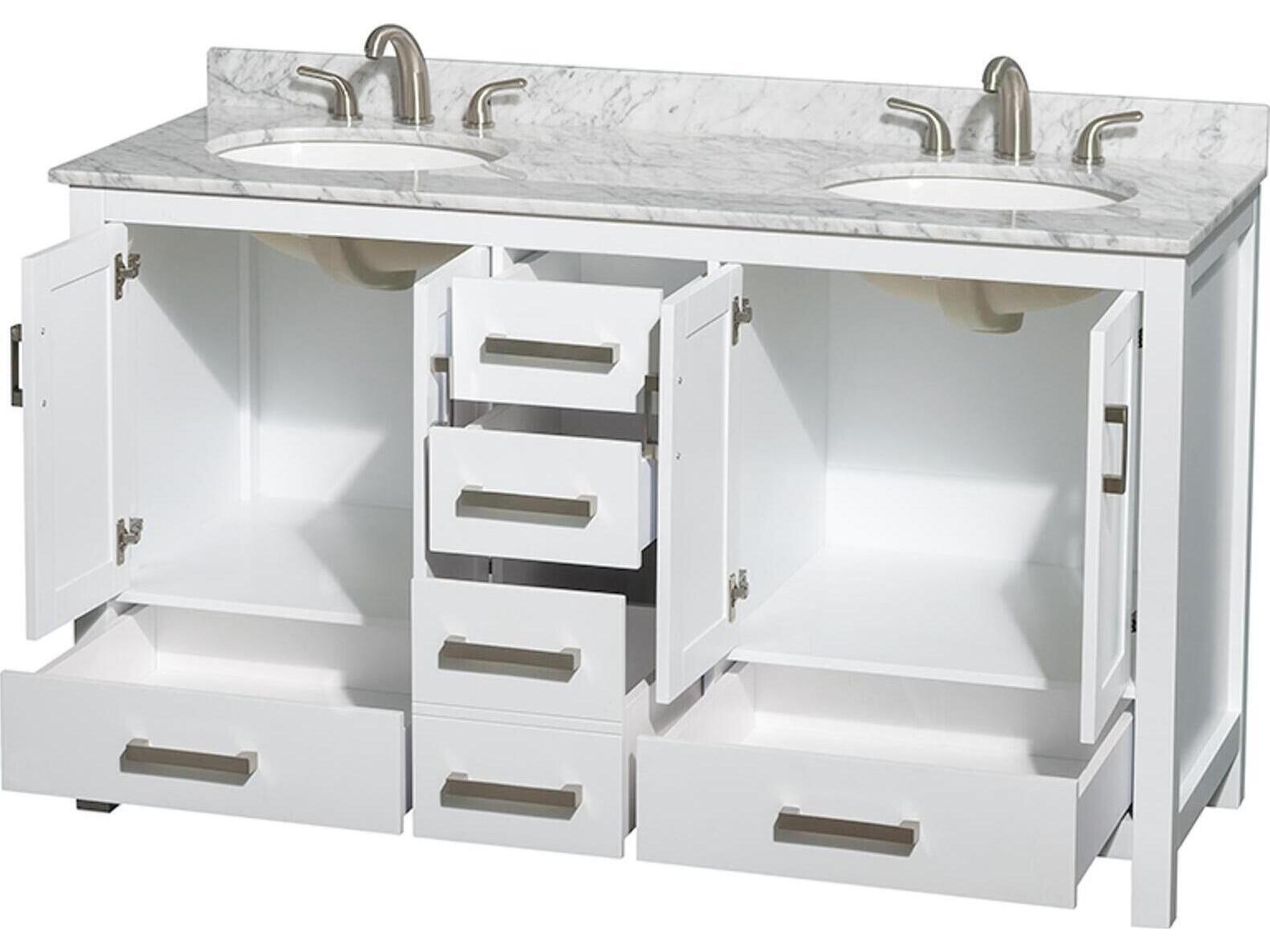 Wyndham Collection Sheffield 60" White Vanity