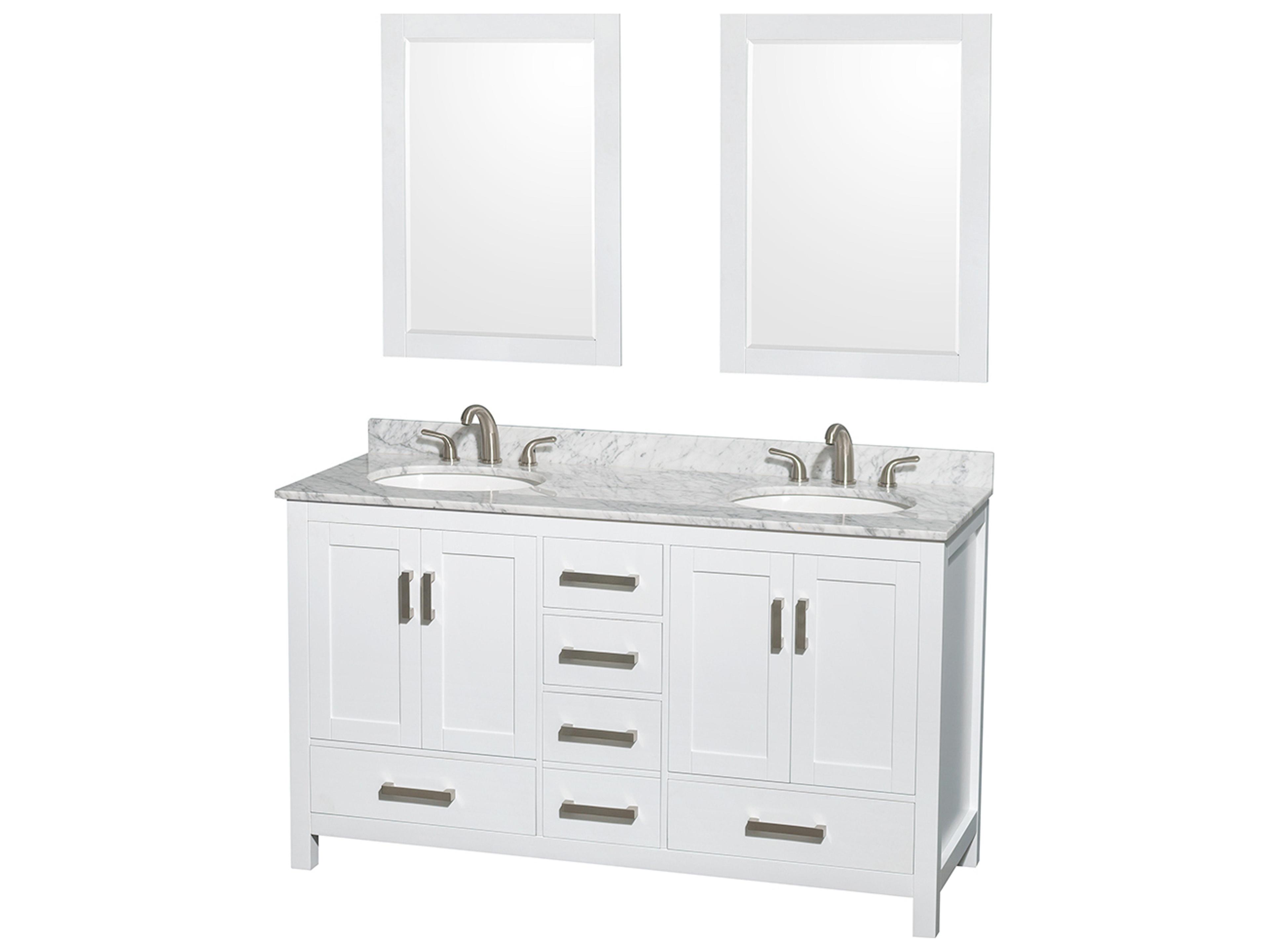 Wyndham Collection Sheffield 60" White Vanity