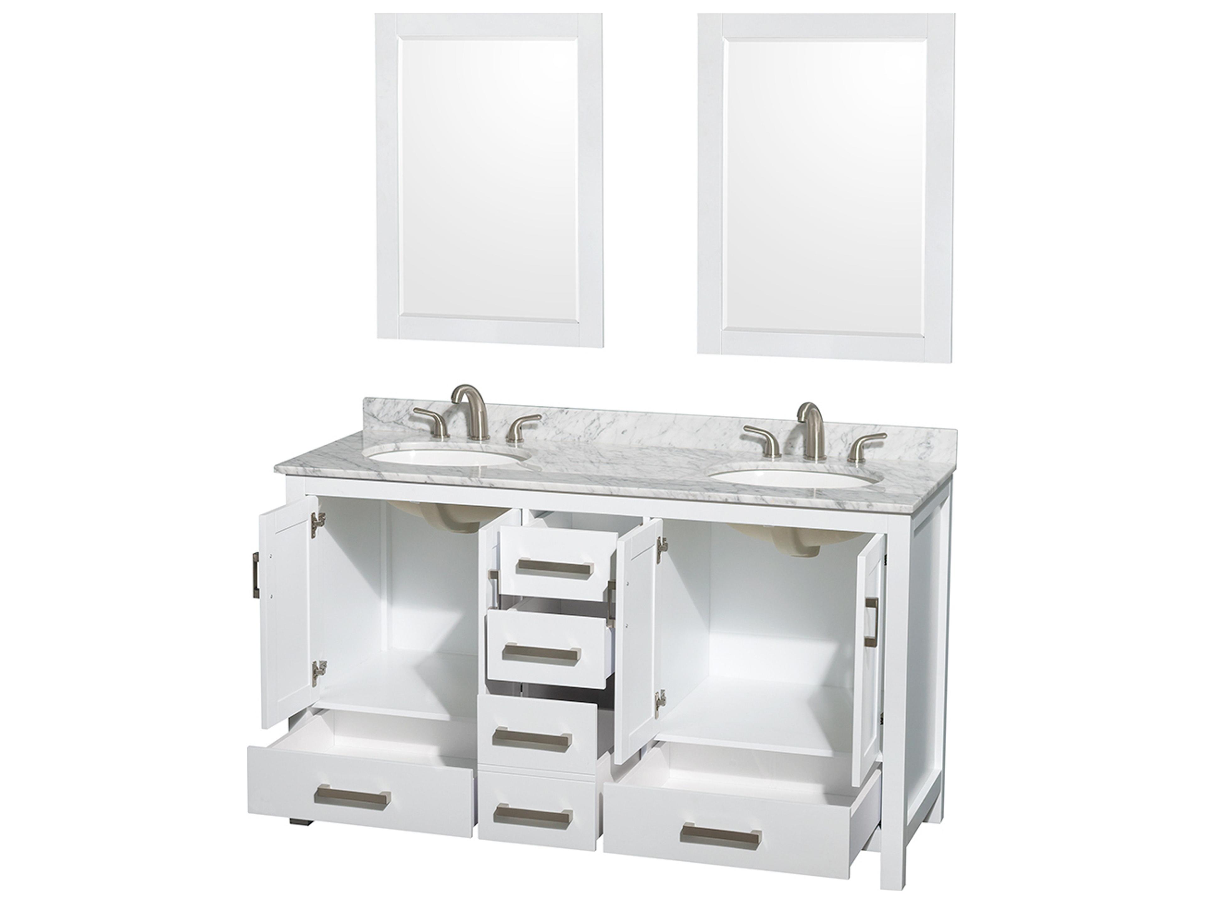 Wyndham Collection Sheffield 60" White Vanity