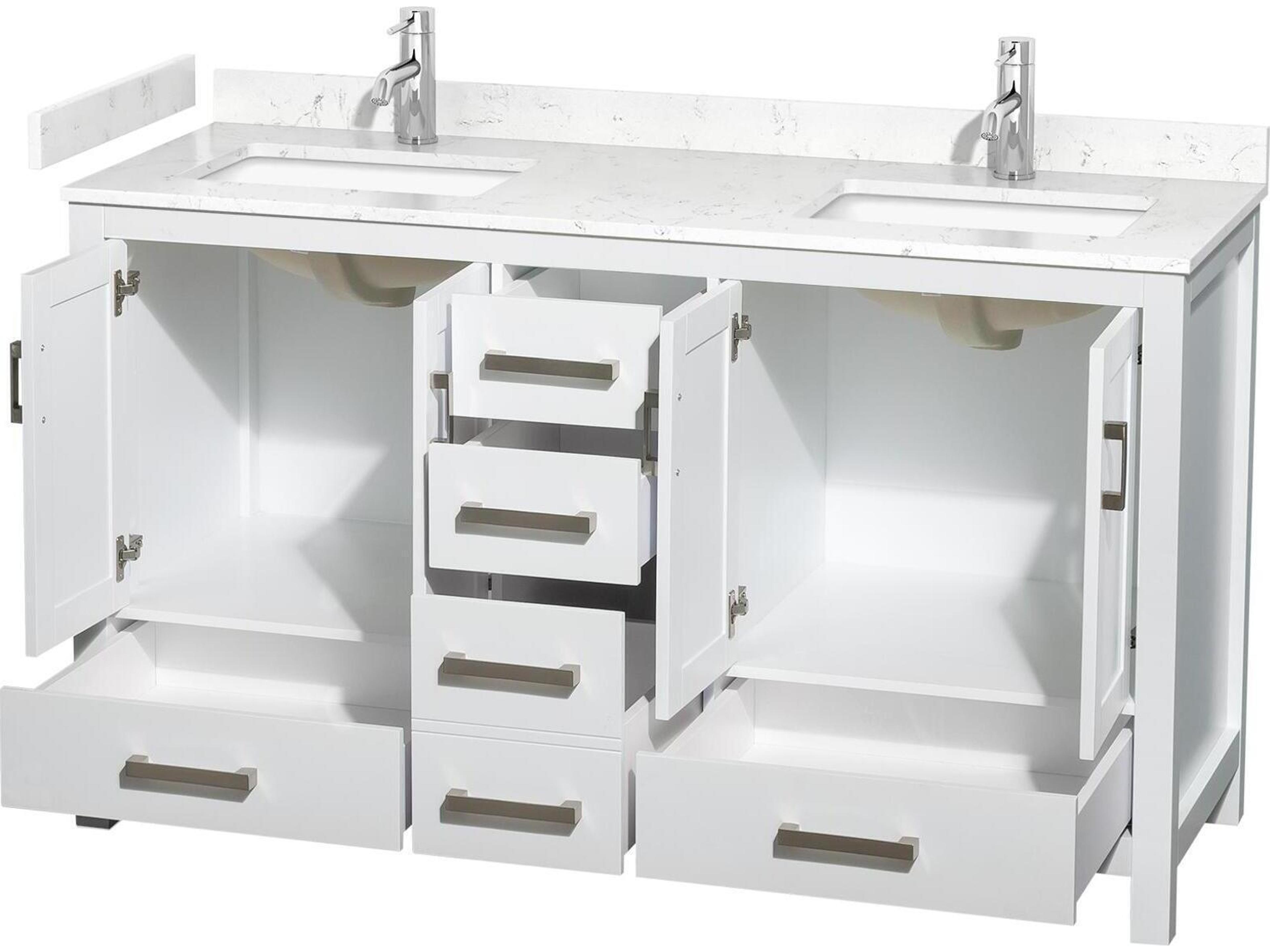 Wyndham Collection Sheffield 60" White Vanity