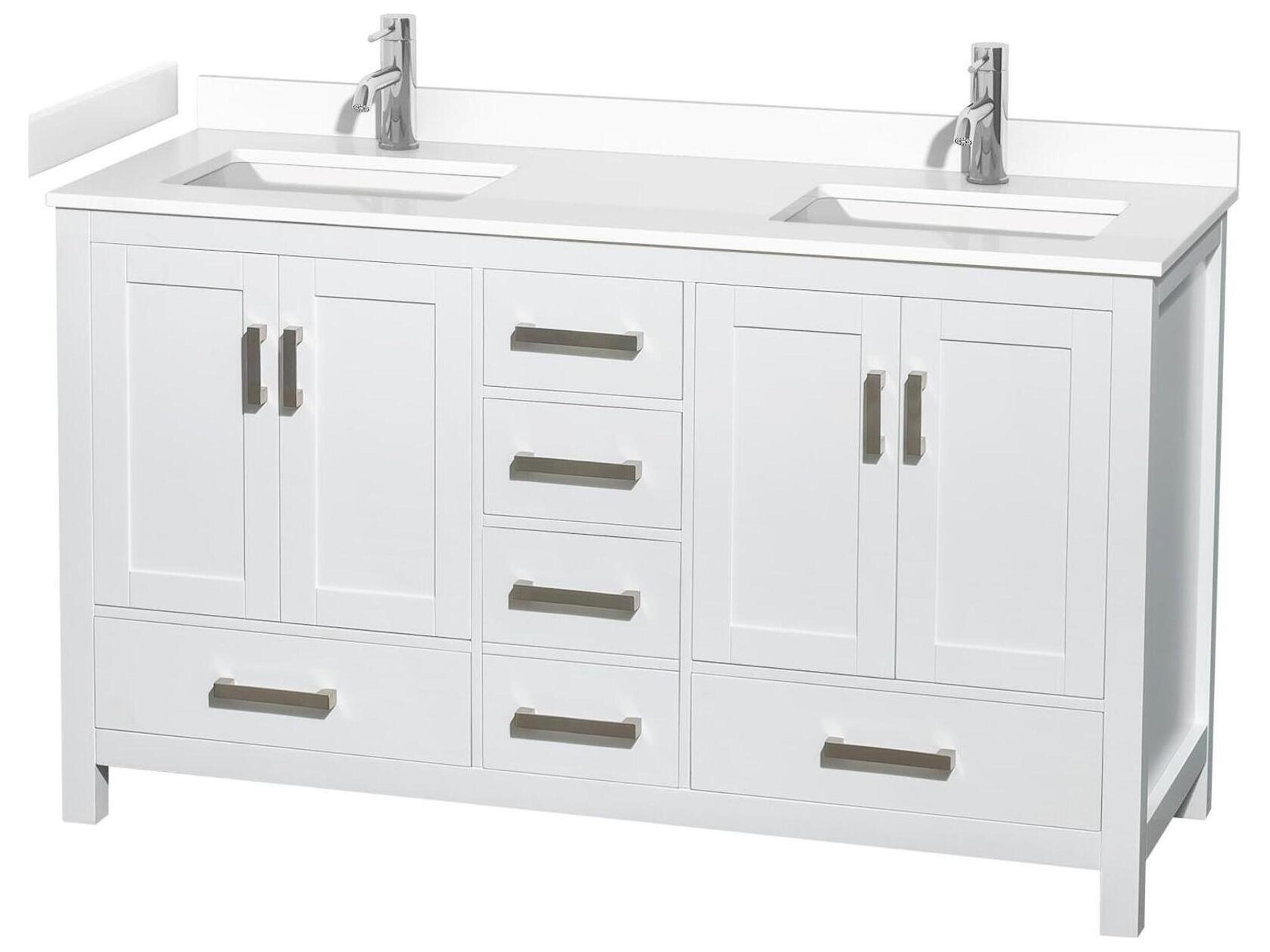 Wyndham Collection Sheffield 60" White Vanity