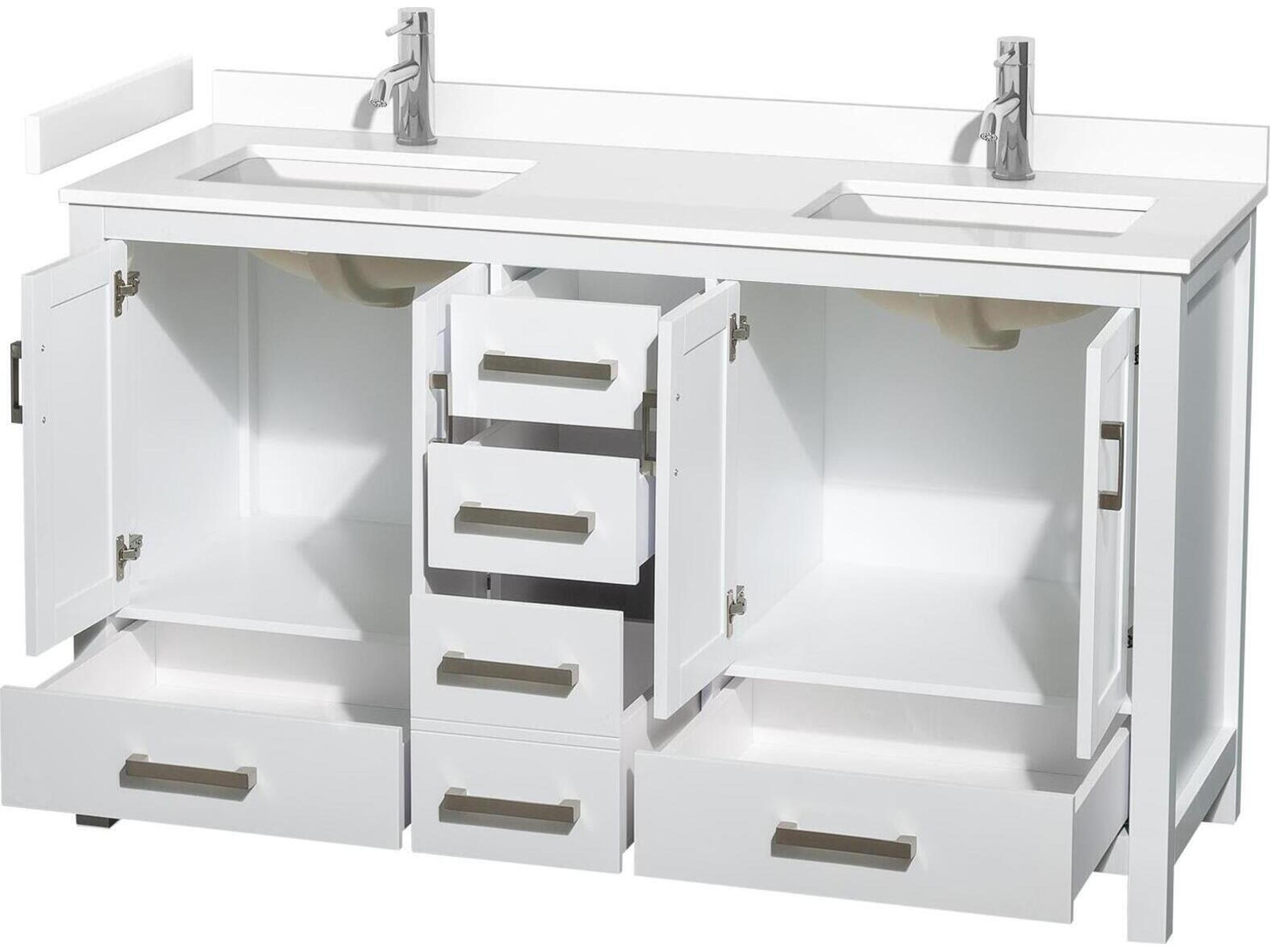 Wyndham Collection Sheffield 60" White Vanity