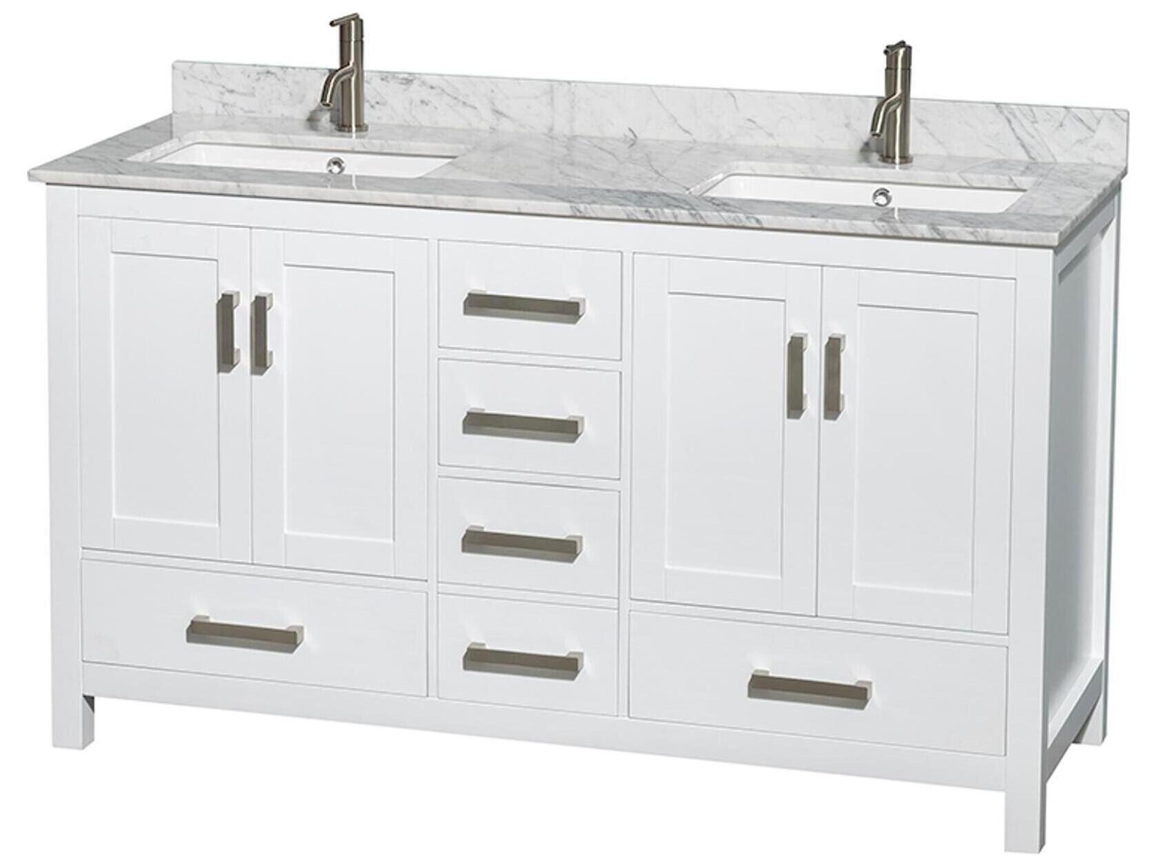 Wyndham Collection Sheffield 60" White Vanity