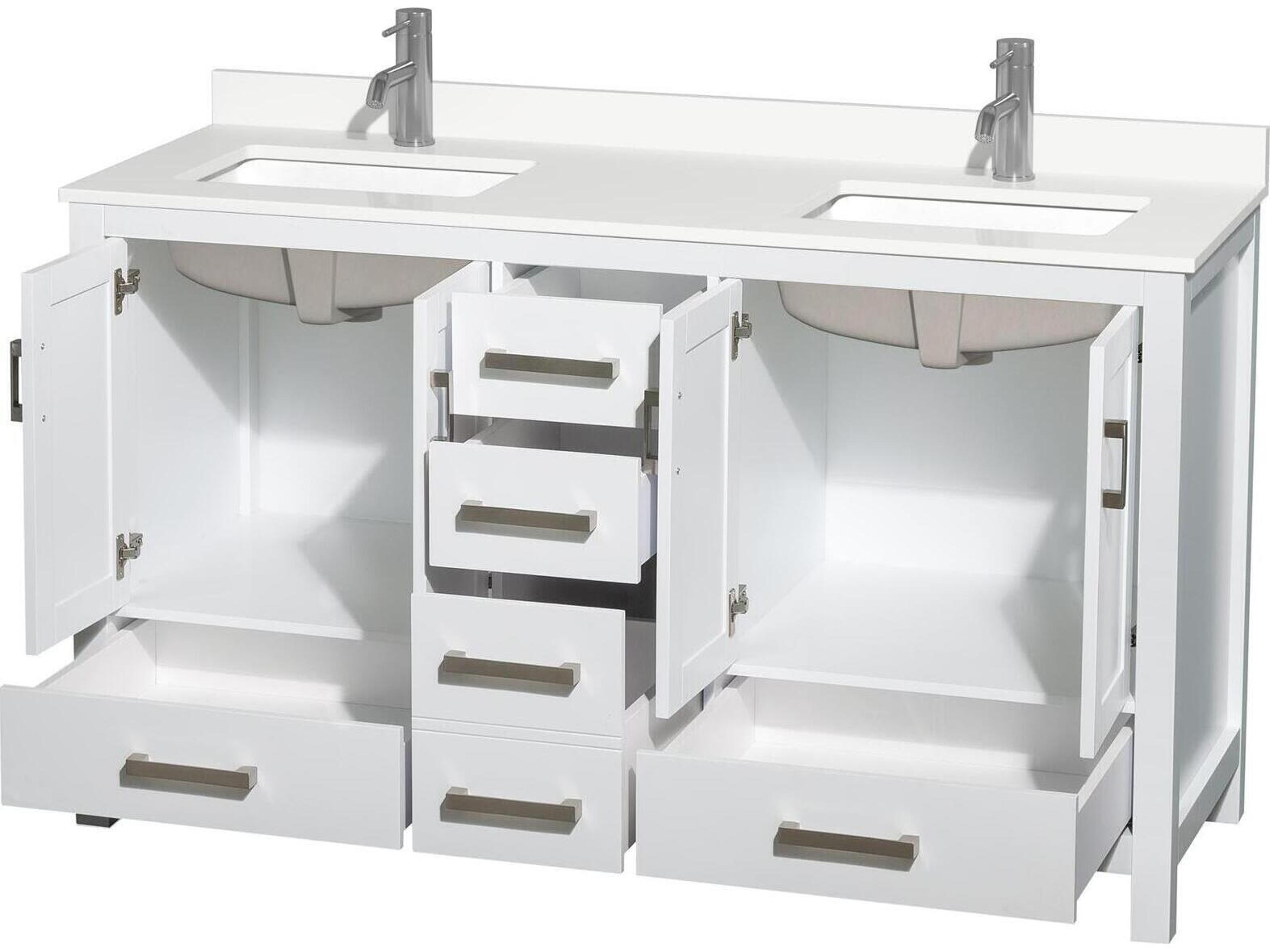 Wyndham Collection Sheffield 60" White Vanity