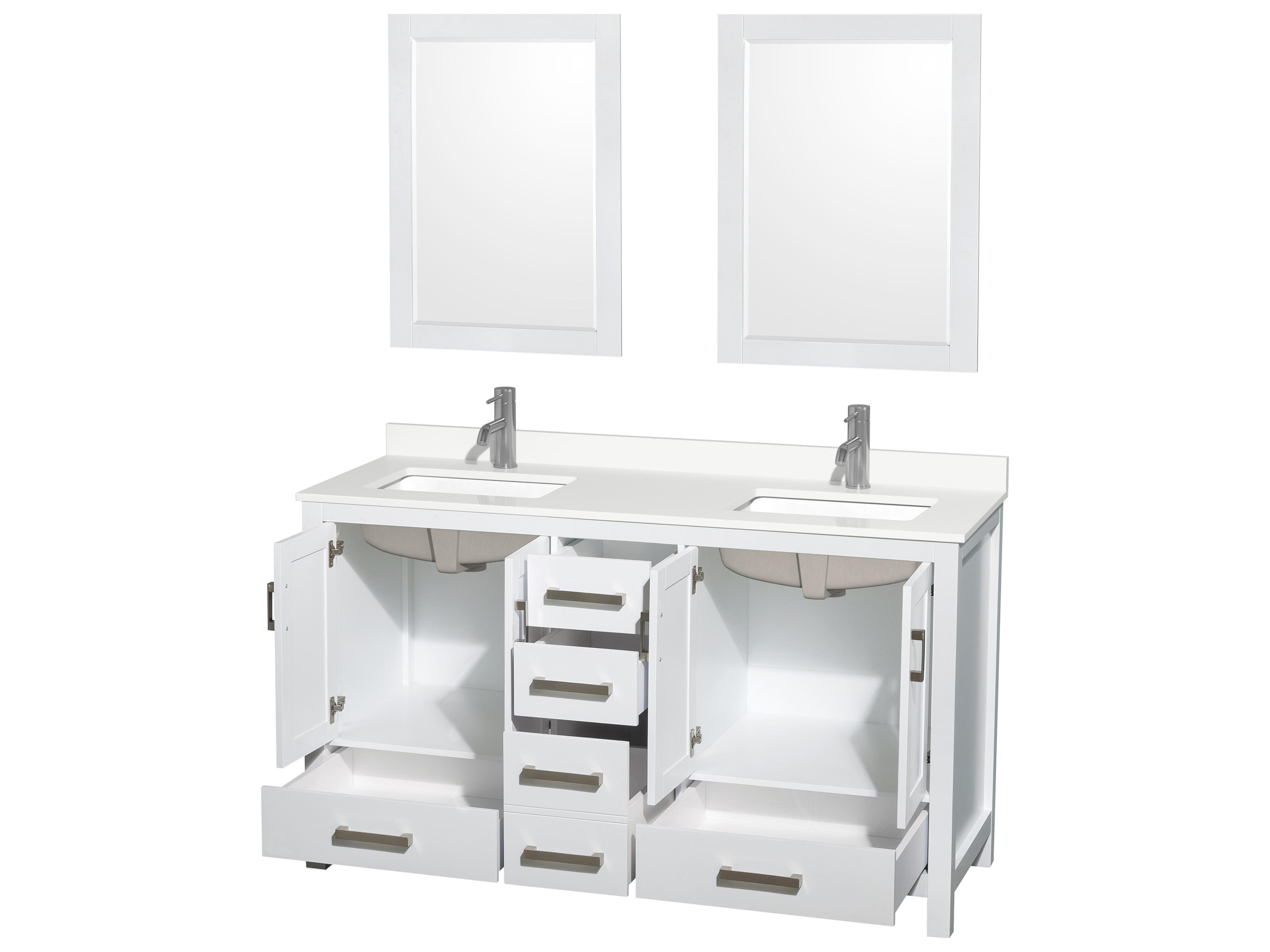 Wyndham Collection Sheffield 60" White Vanity