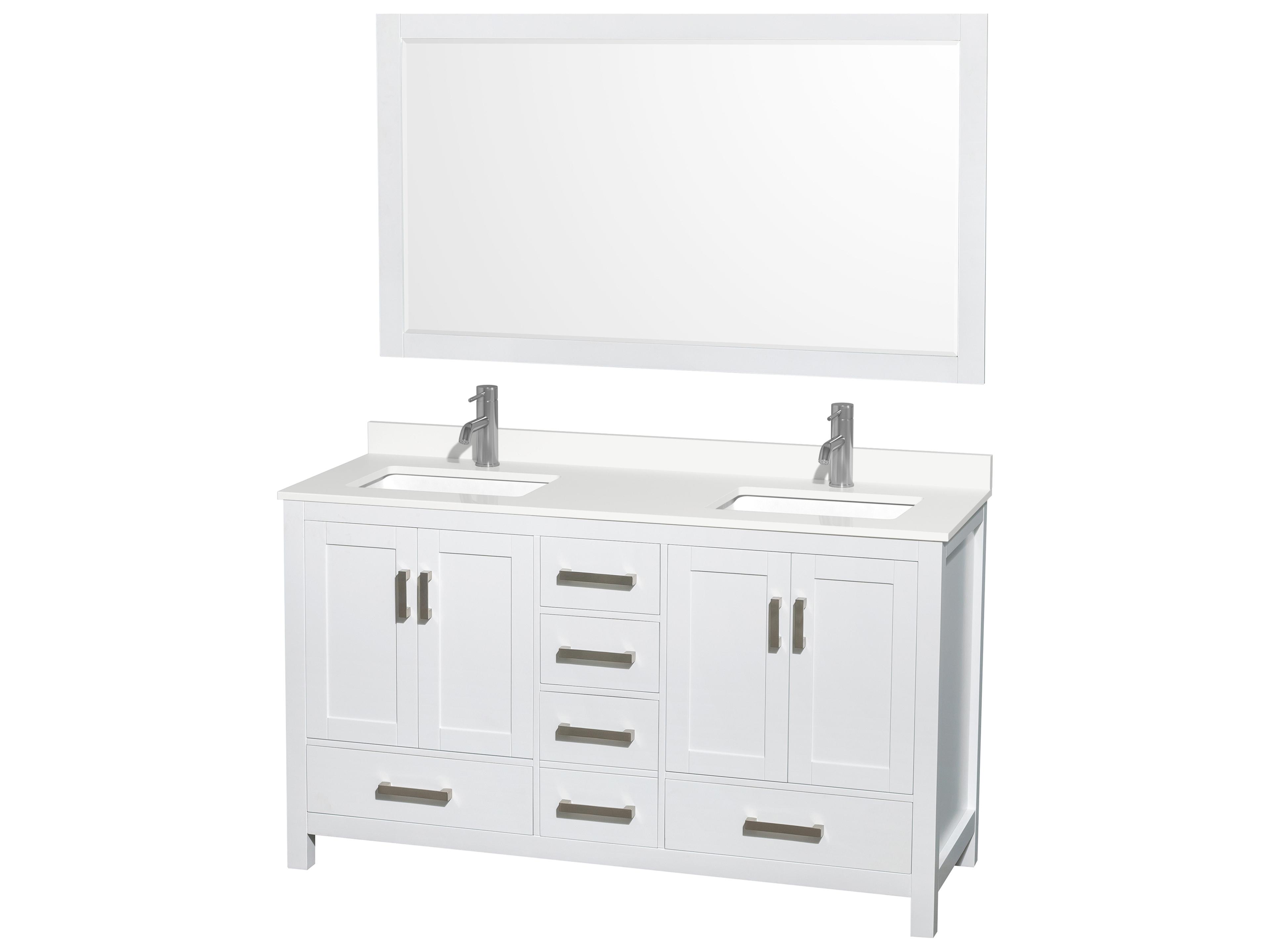 Wyndham Collection Sheffield 60" White Vanity