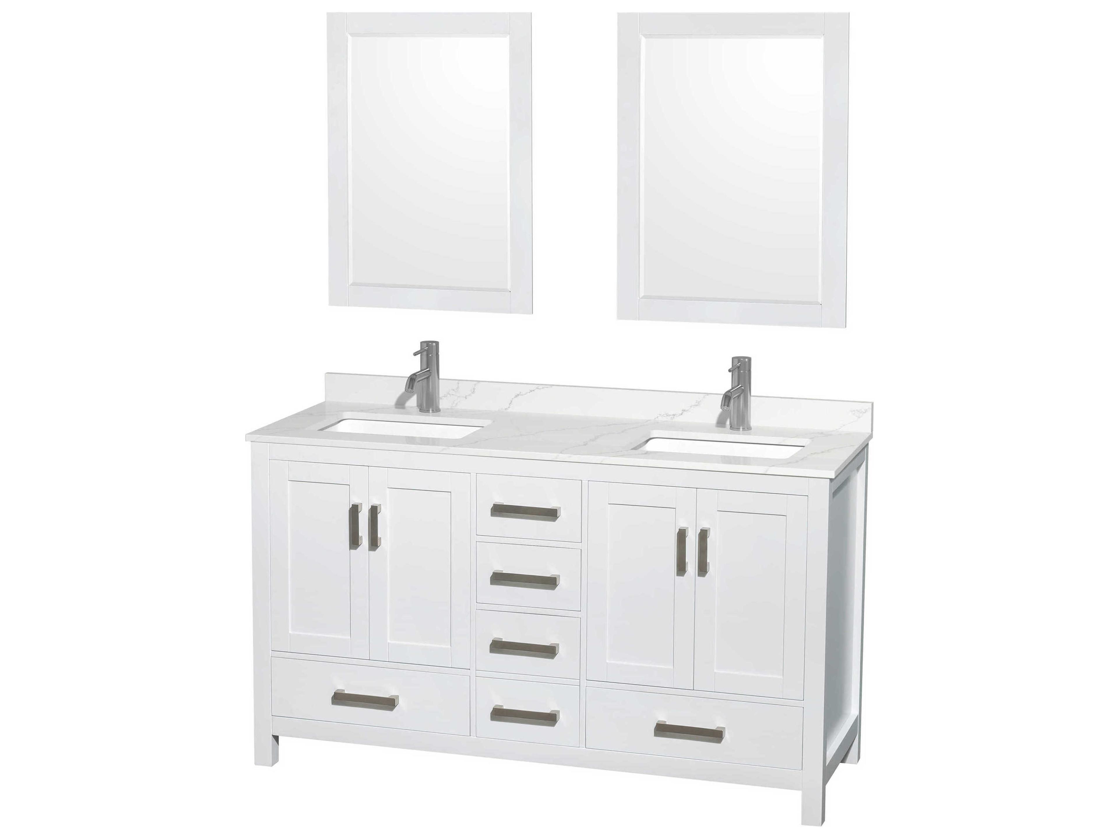 Wyndham Collection Sheffield 60" White Vanity