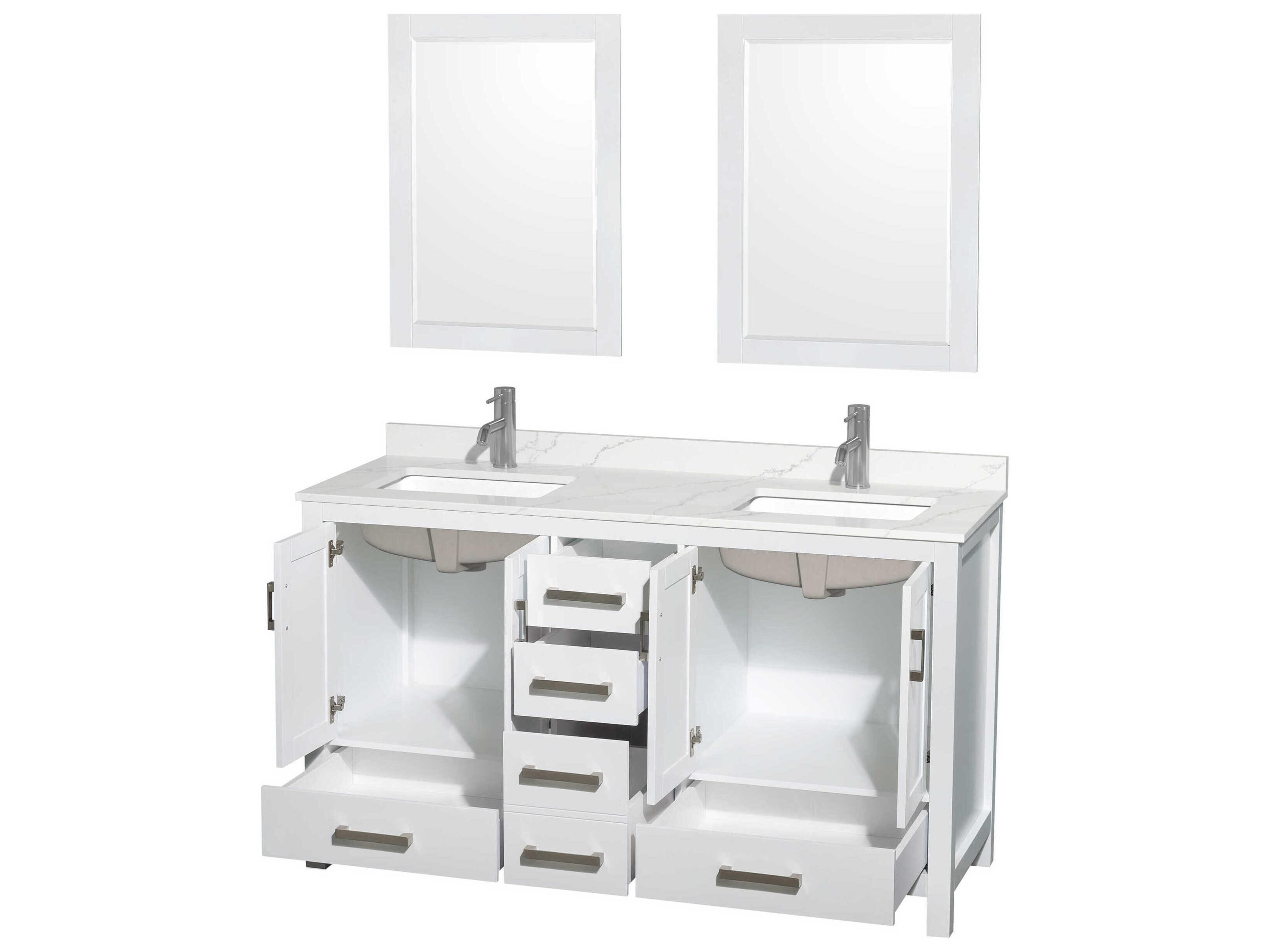 Wyndham Collection Sheffield 60" White Vanity