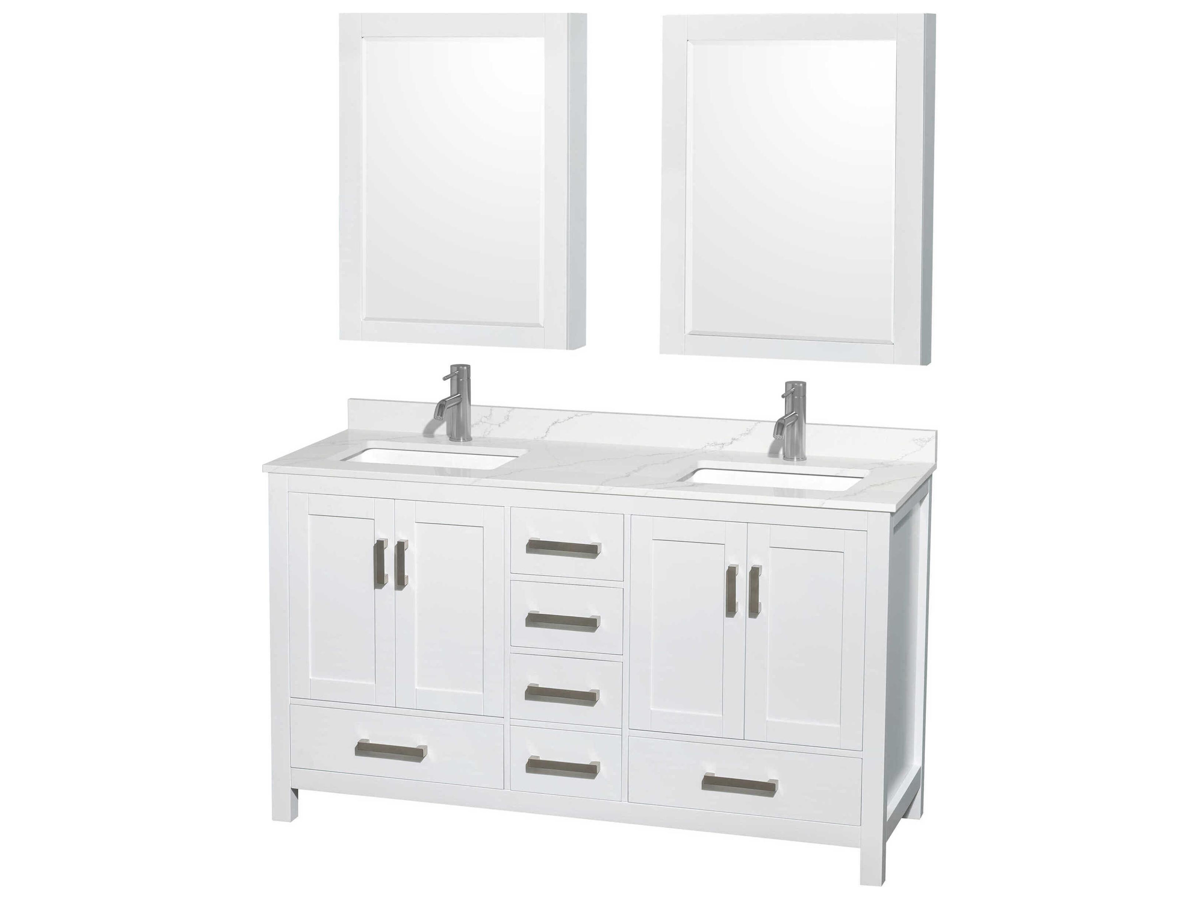 Wyndham Collection Sheffield 60" White Vanity