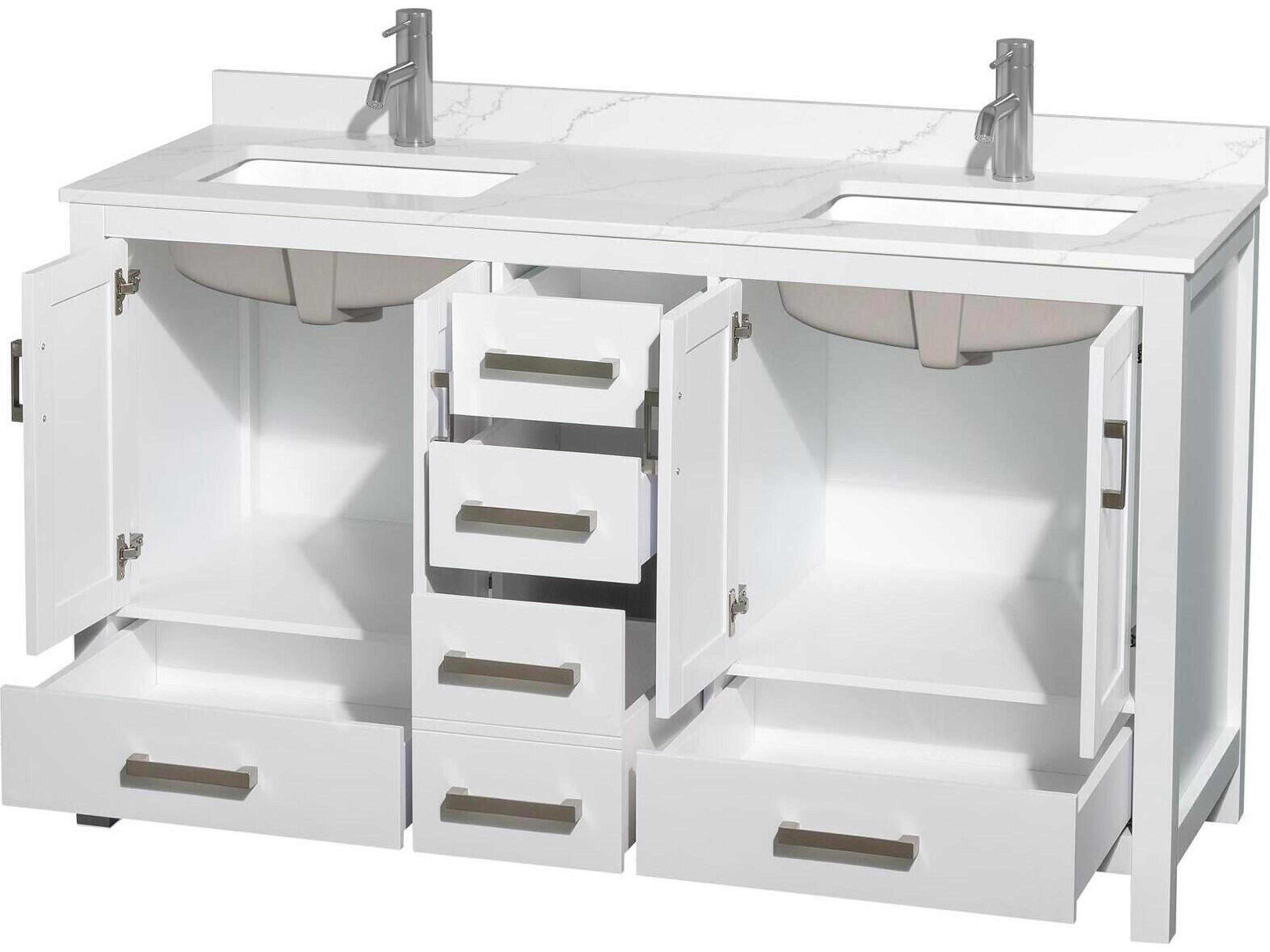 Wyndham Collection Sheffield 60" White Vanity