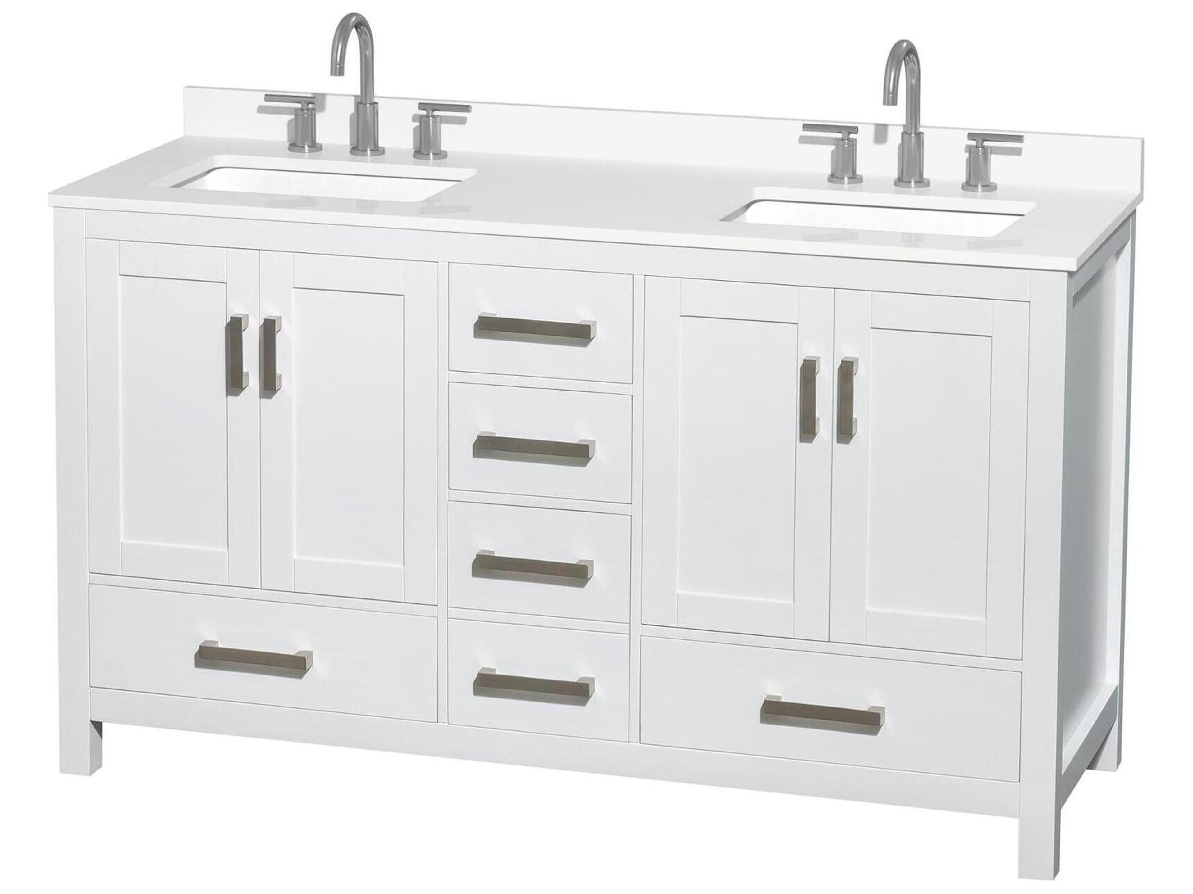 Wyndham Collection Sheffield 60" White Vanity