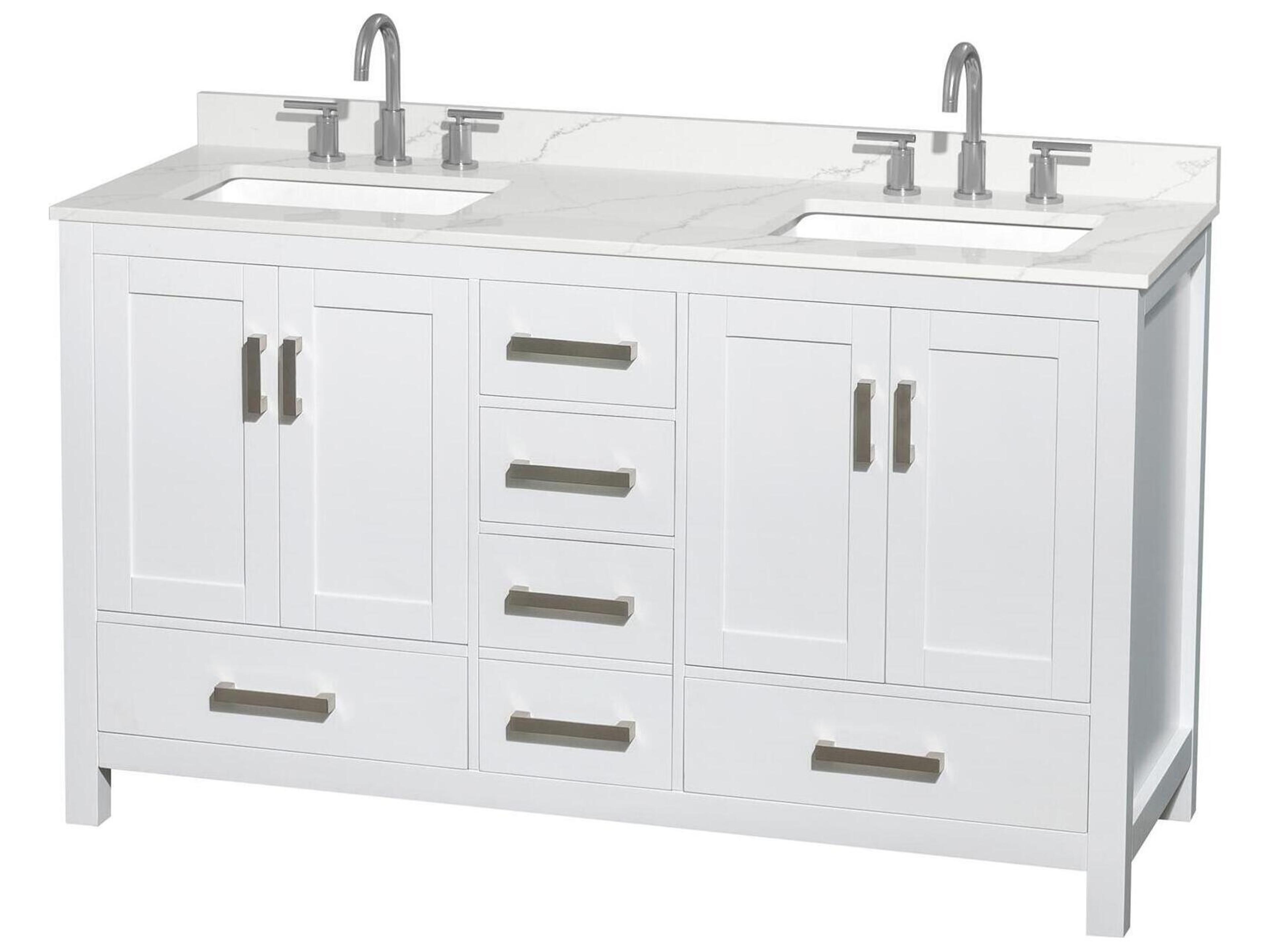 Wyndham Collection Sheffield 60" White Vanity
