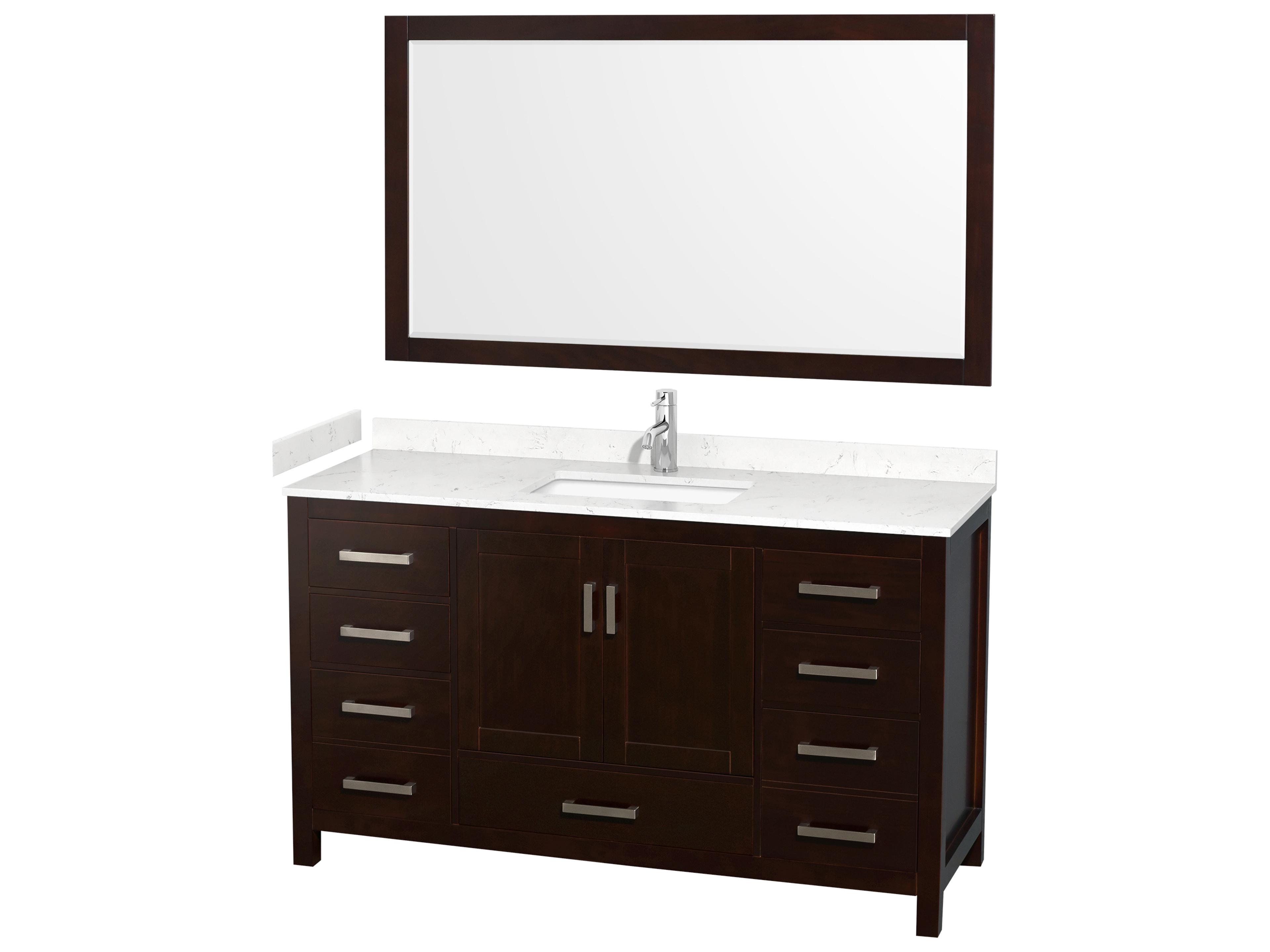 Sheffield 60" Espresso Vanity with 58" Mirror
