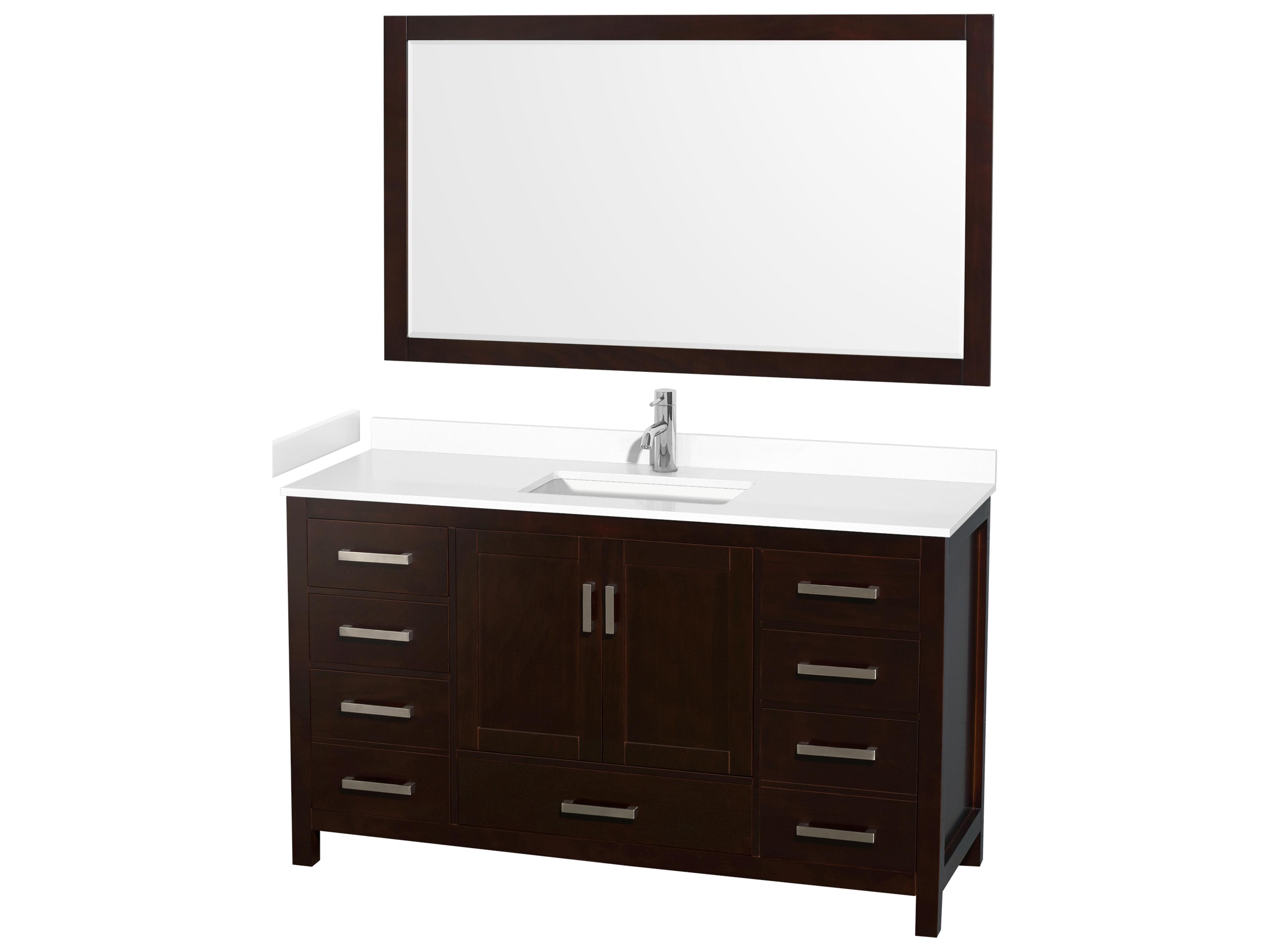 Wyndham Collection Sheffield 60" Espresso Vanity with 58" Mirror
