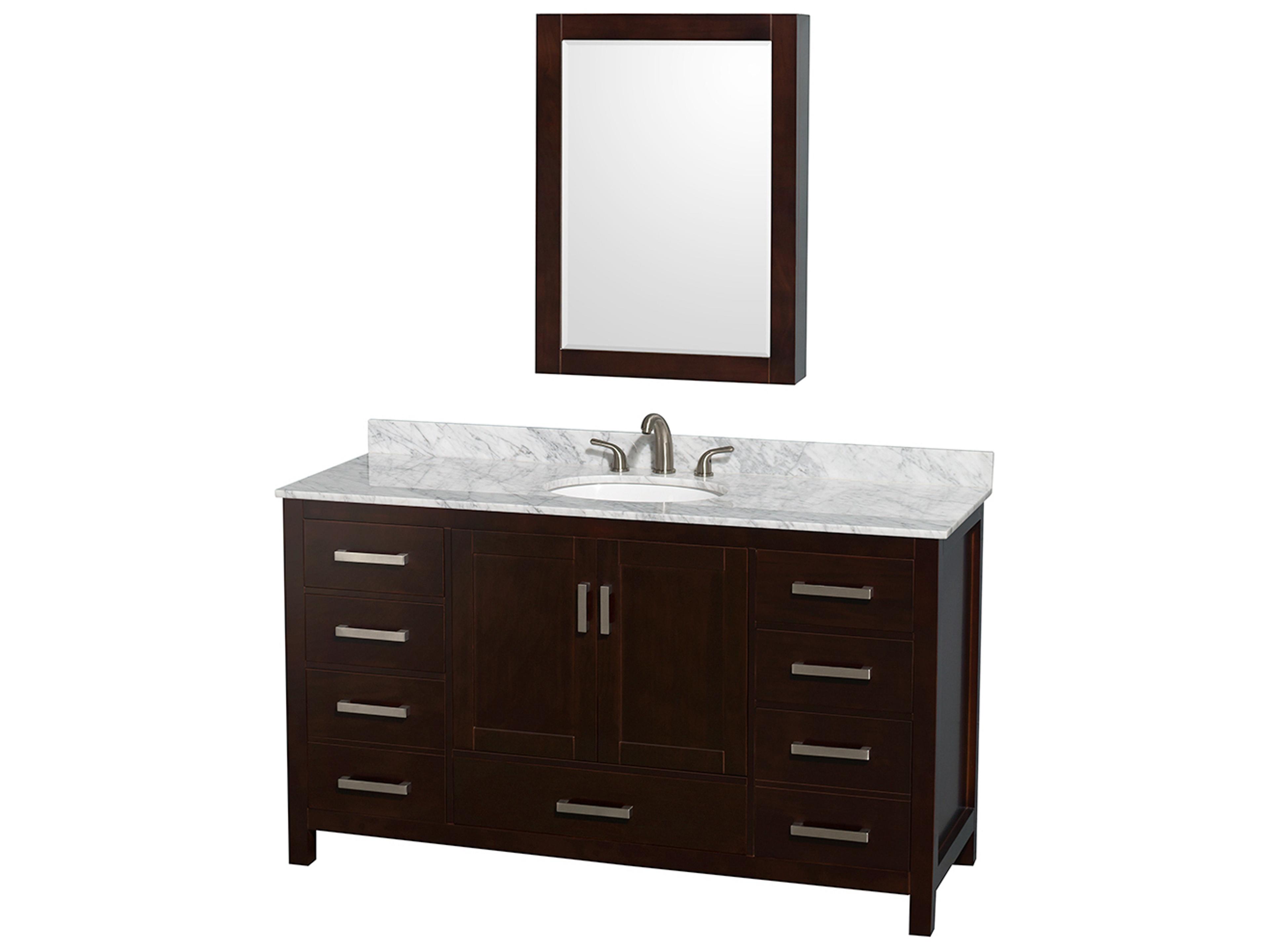 Wyndham Collection Sheffield 60" Espresso Vanity
