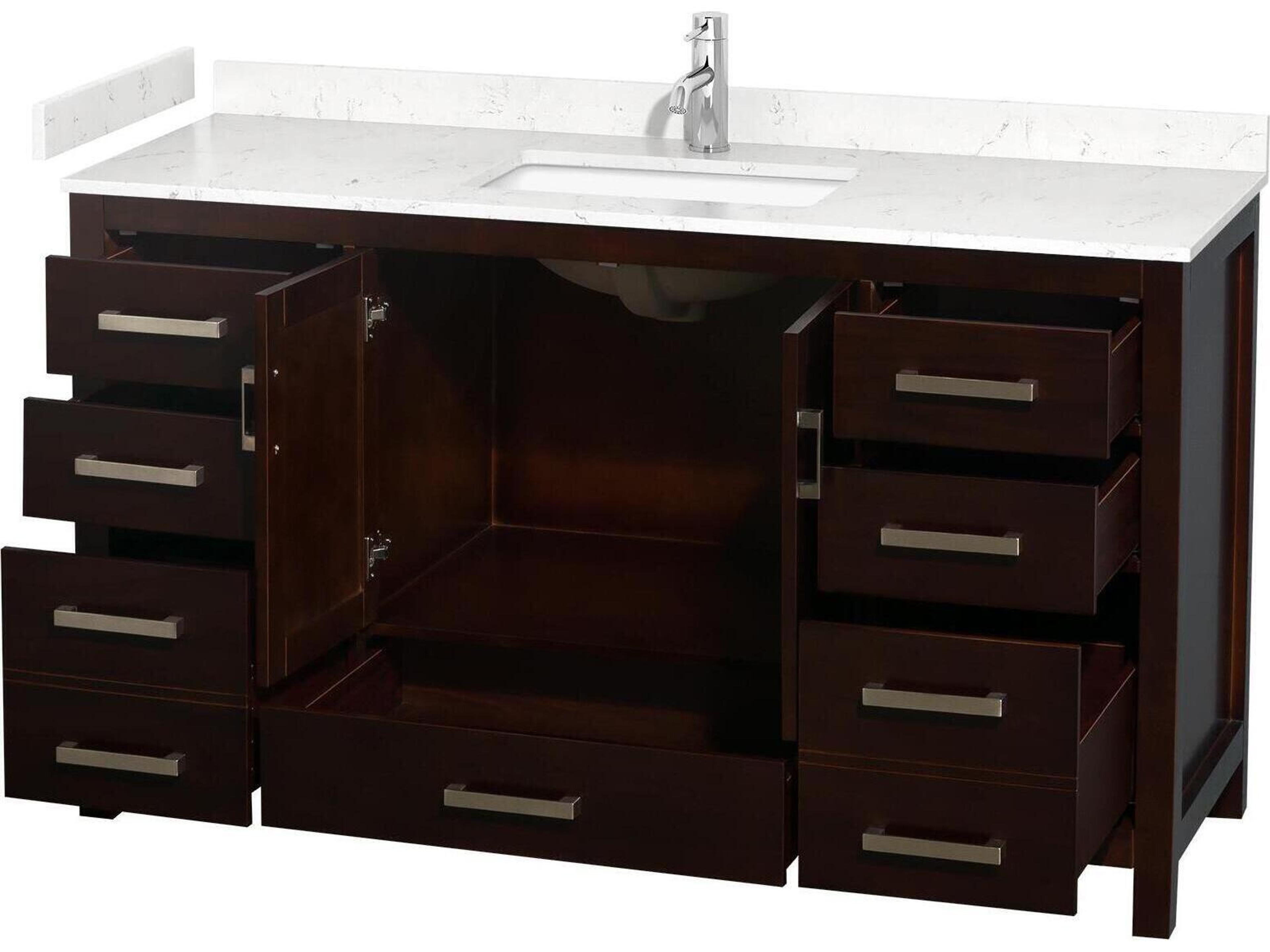 Wyndham Collection Sheffield 60" Espresso Vanity