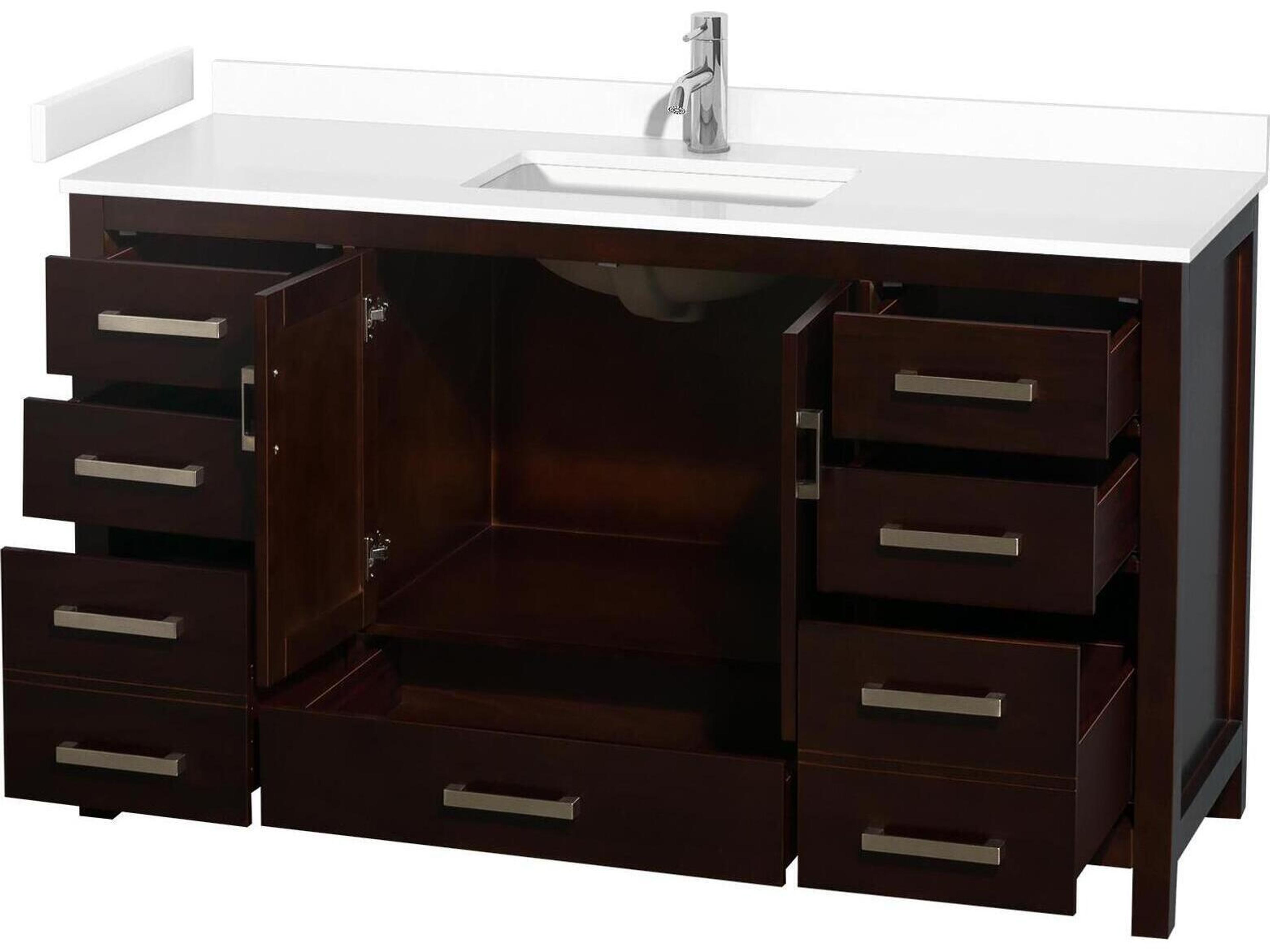 Wyndham Collection Sheffield 60" Espresso Vanity