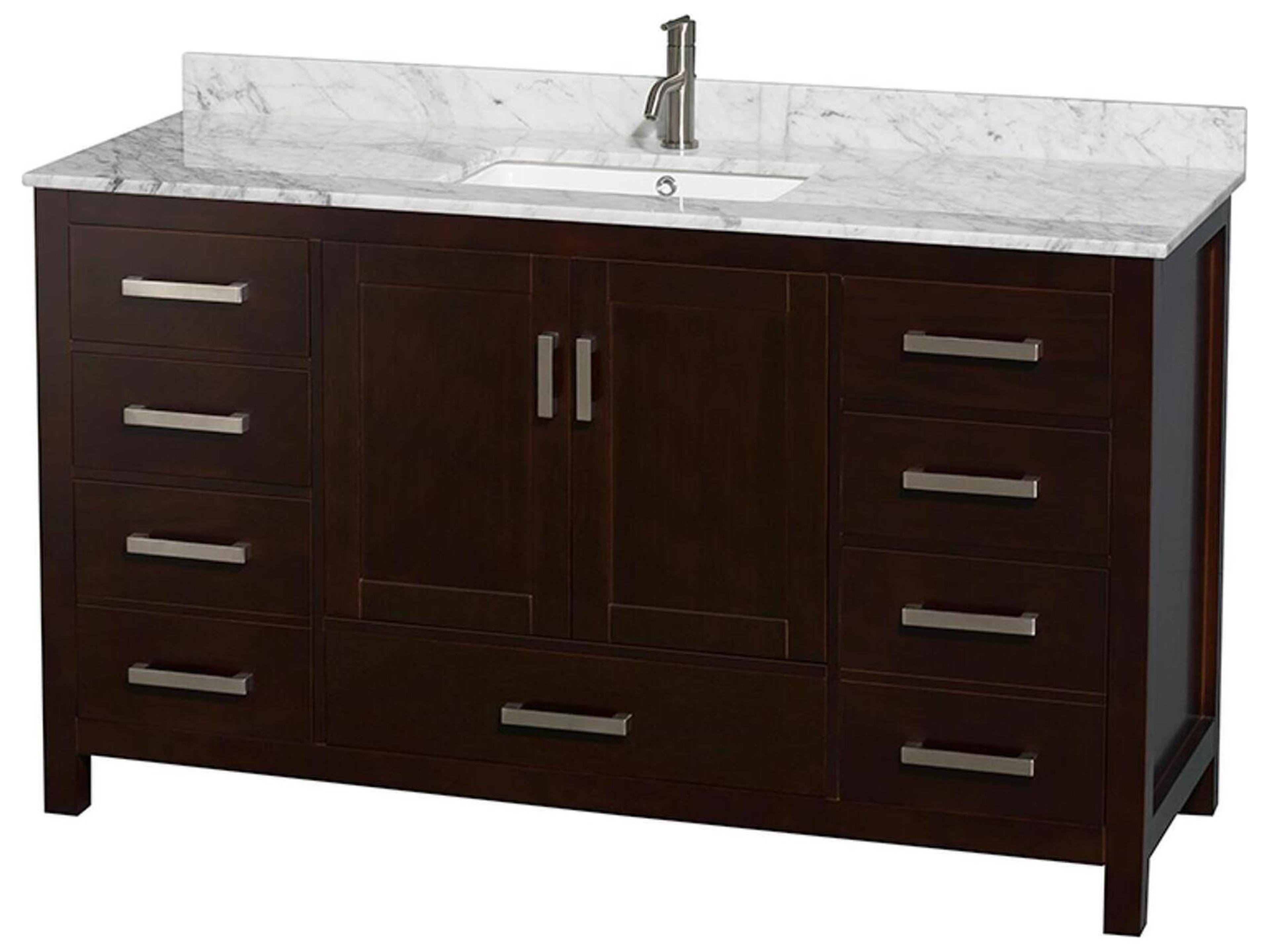 Wyndham Collection Sheffield 60" Espresso Vanity