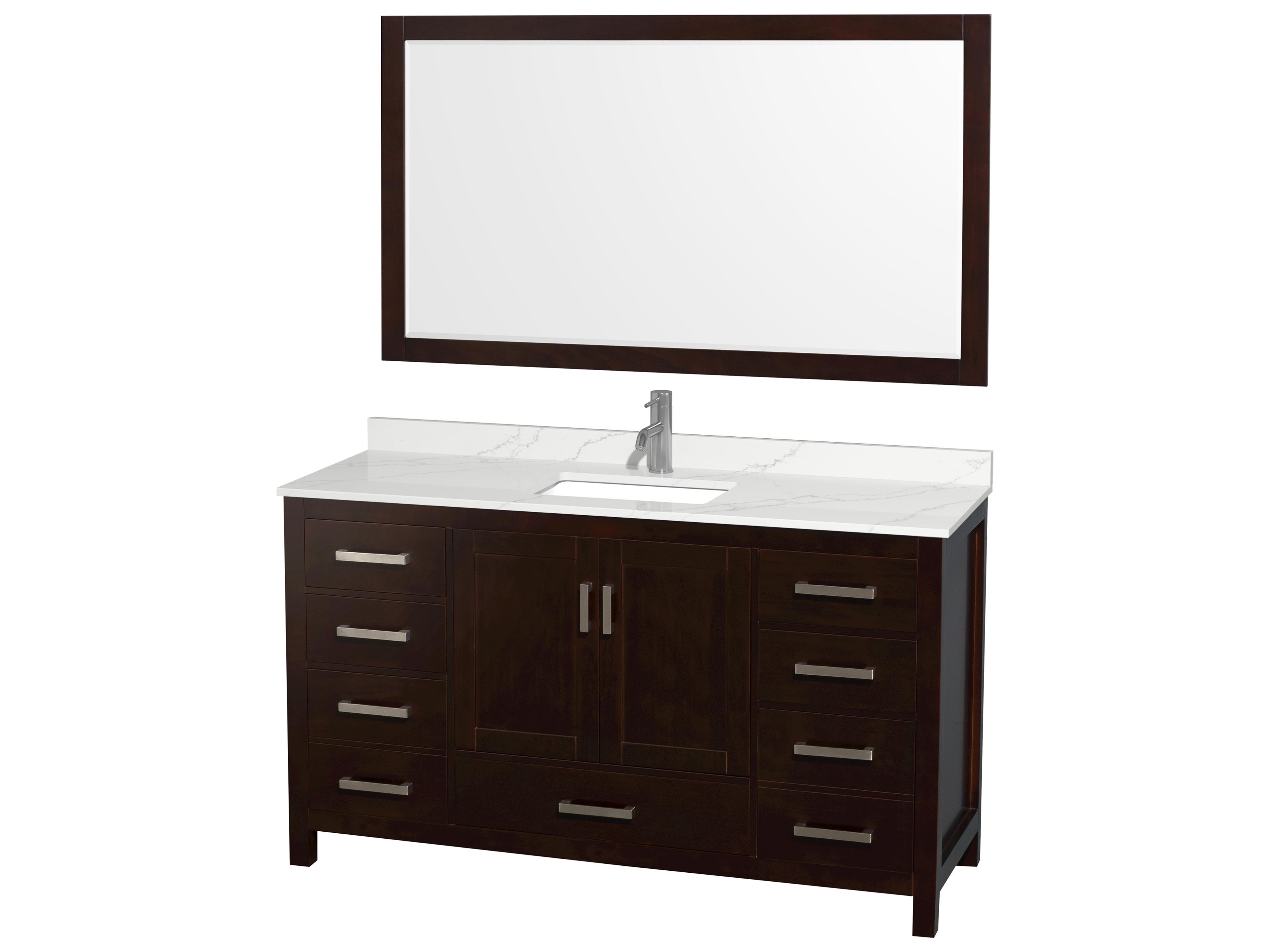 Sheffield 60" Espresso Vanity with 58" Mirror