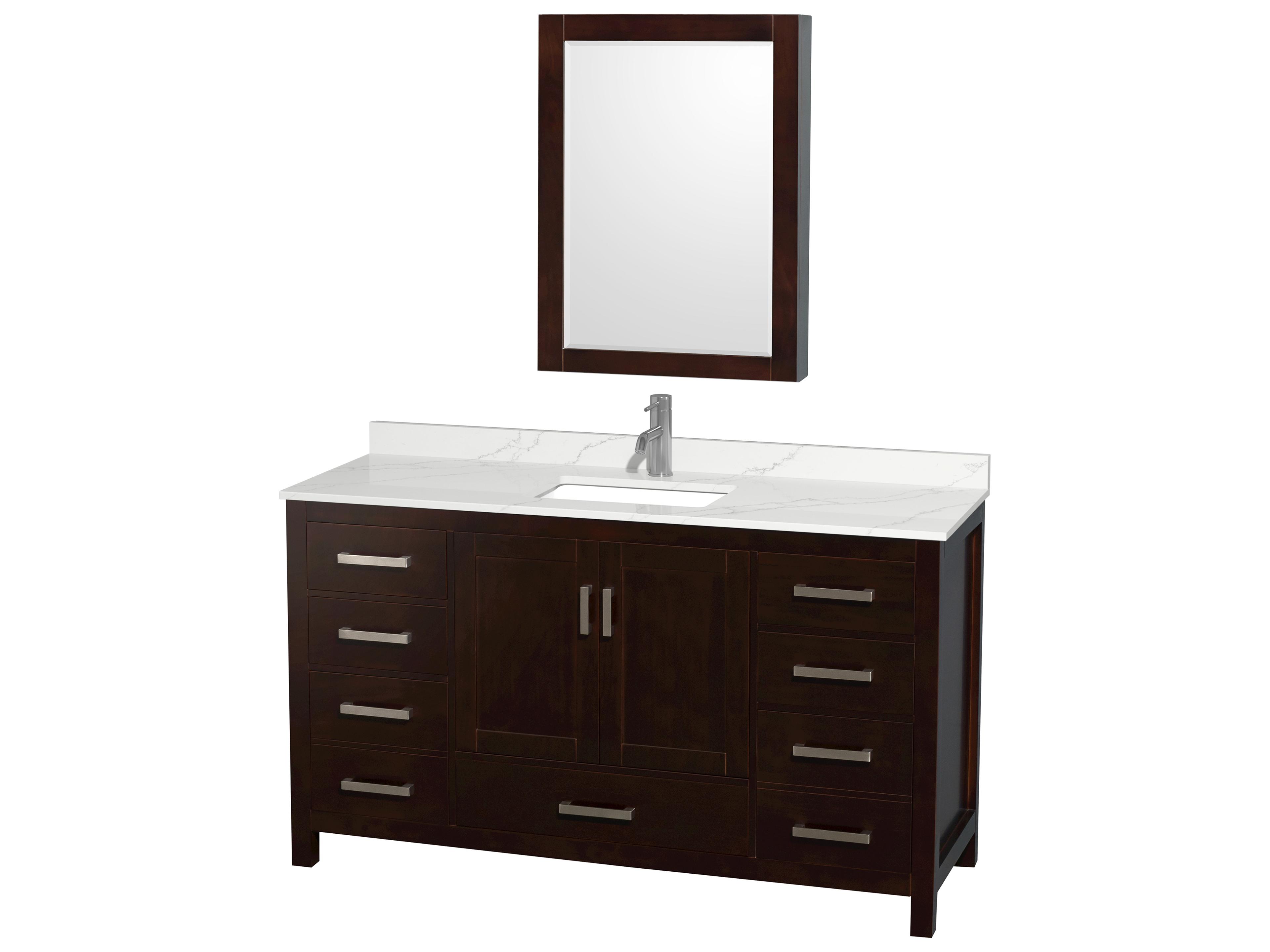 Sheffield 60" Espresso Vanity with Medicine Cabinet