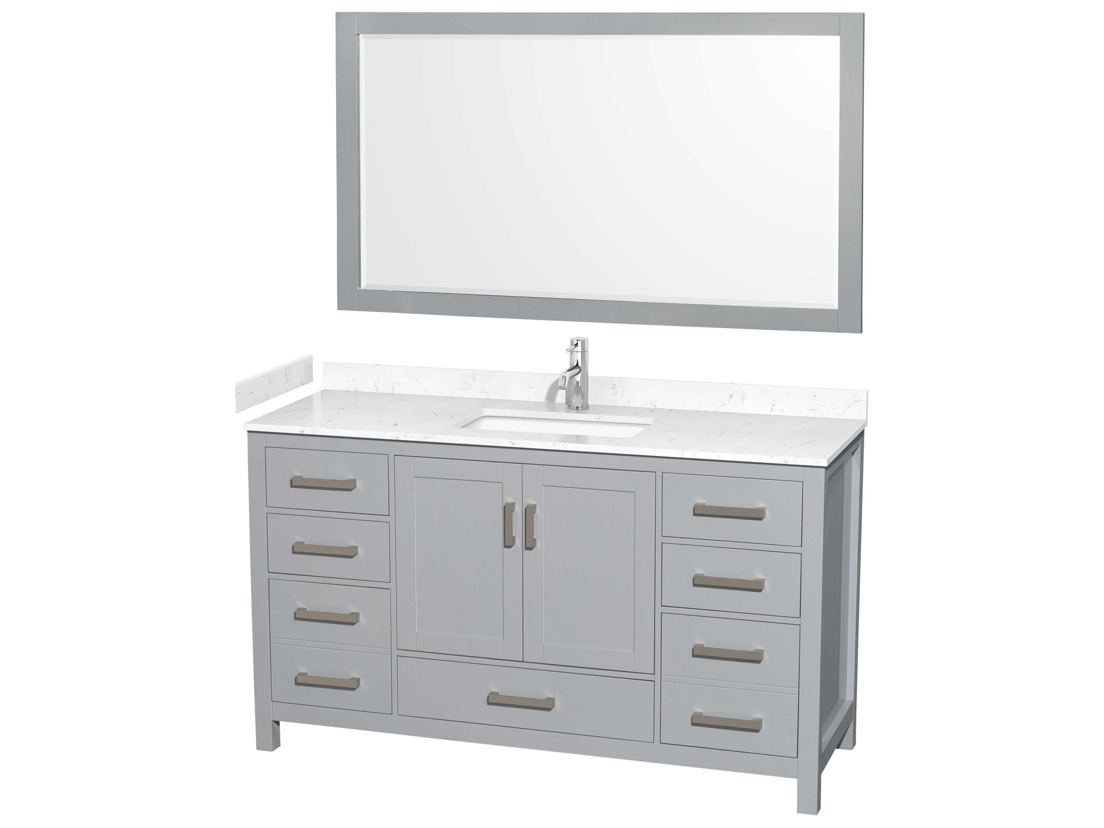 Sheffield 60" Gray Vanity with 58" Mirror