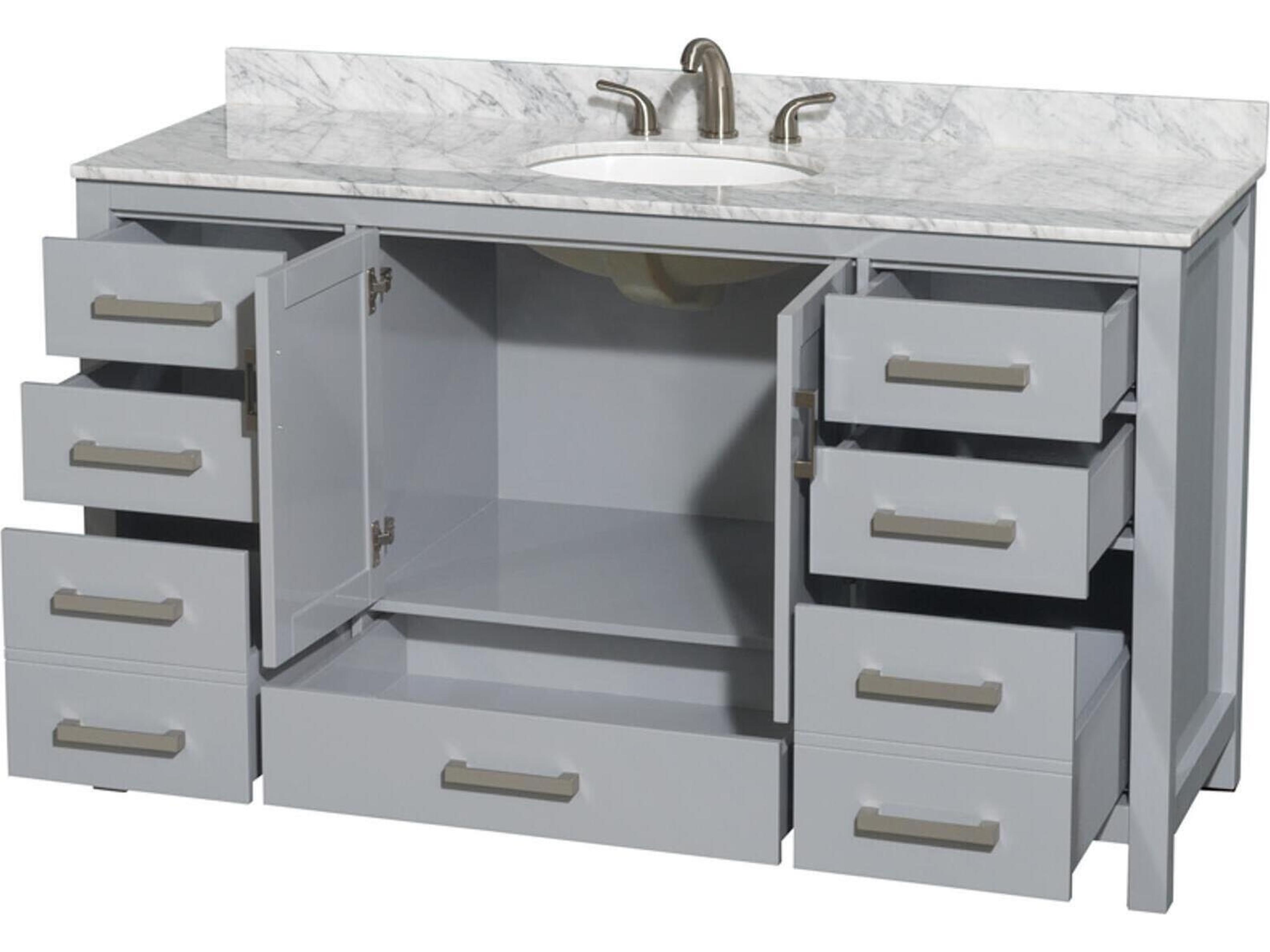 Wyndham Collection Sheffield 60" Gray Vanity