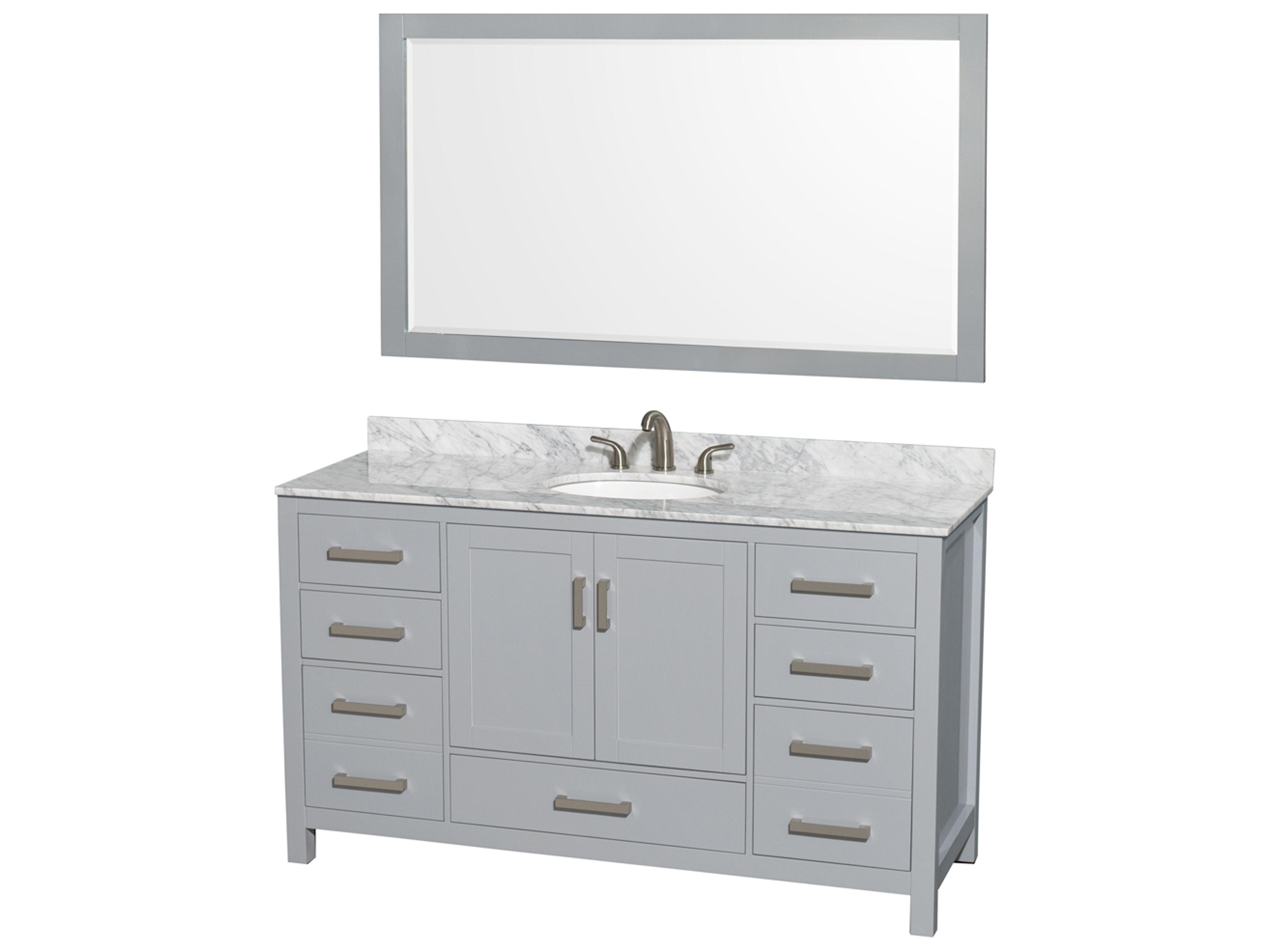 Wyndham Collection Sheffield 60" Gray Vanity