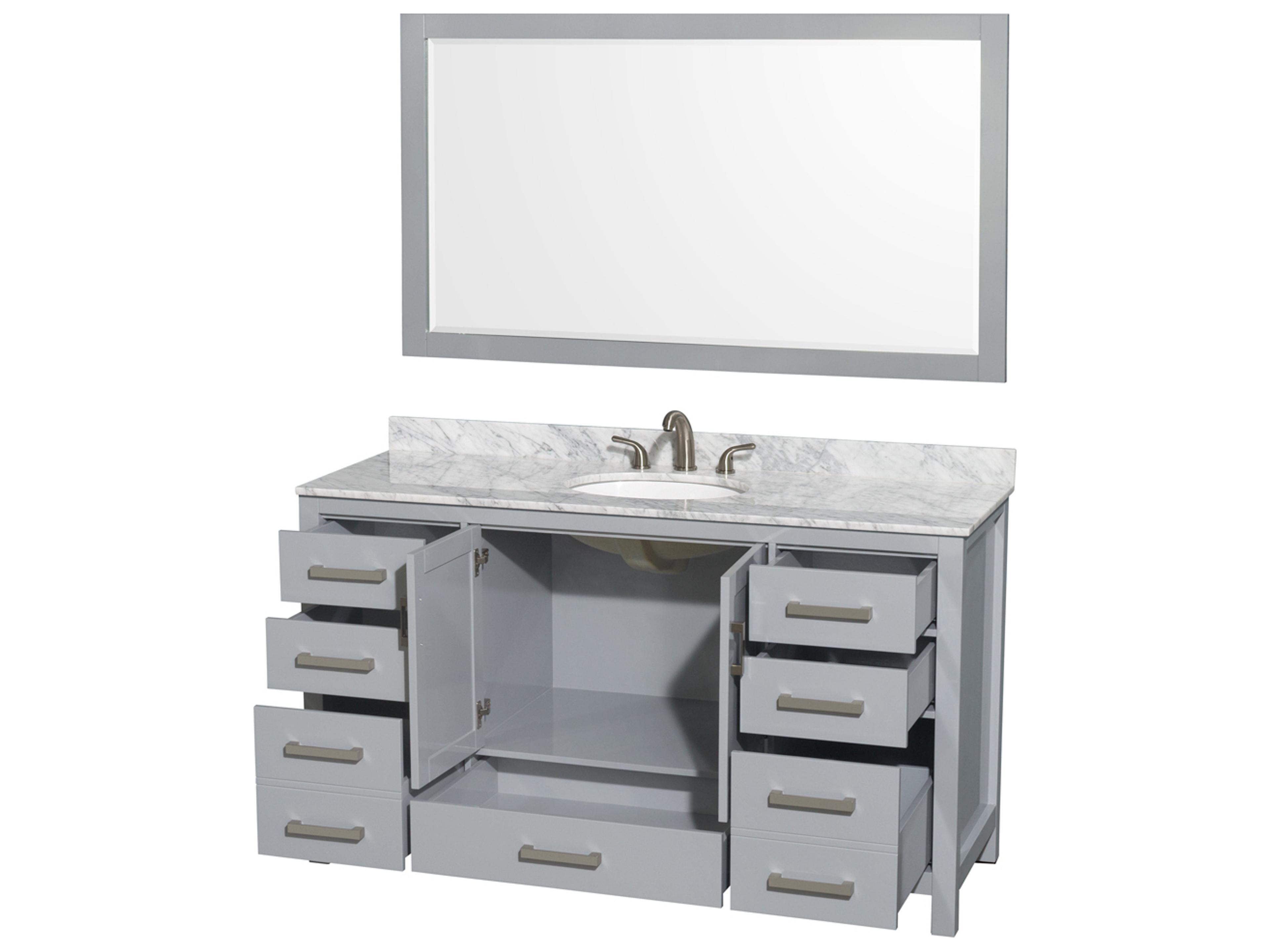 Wyndham Collection Sheffield 60" Gray Vanity
