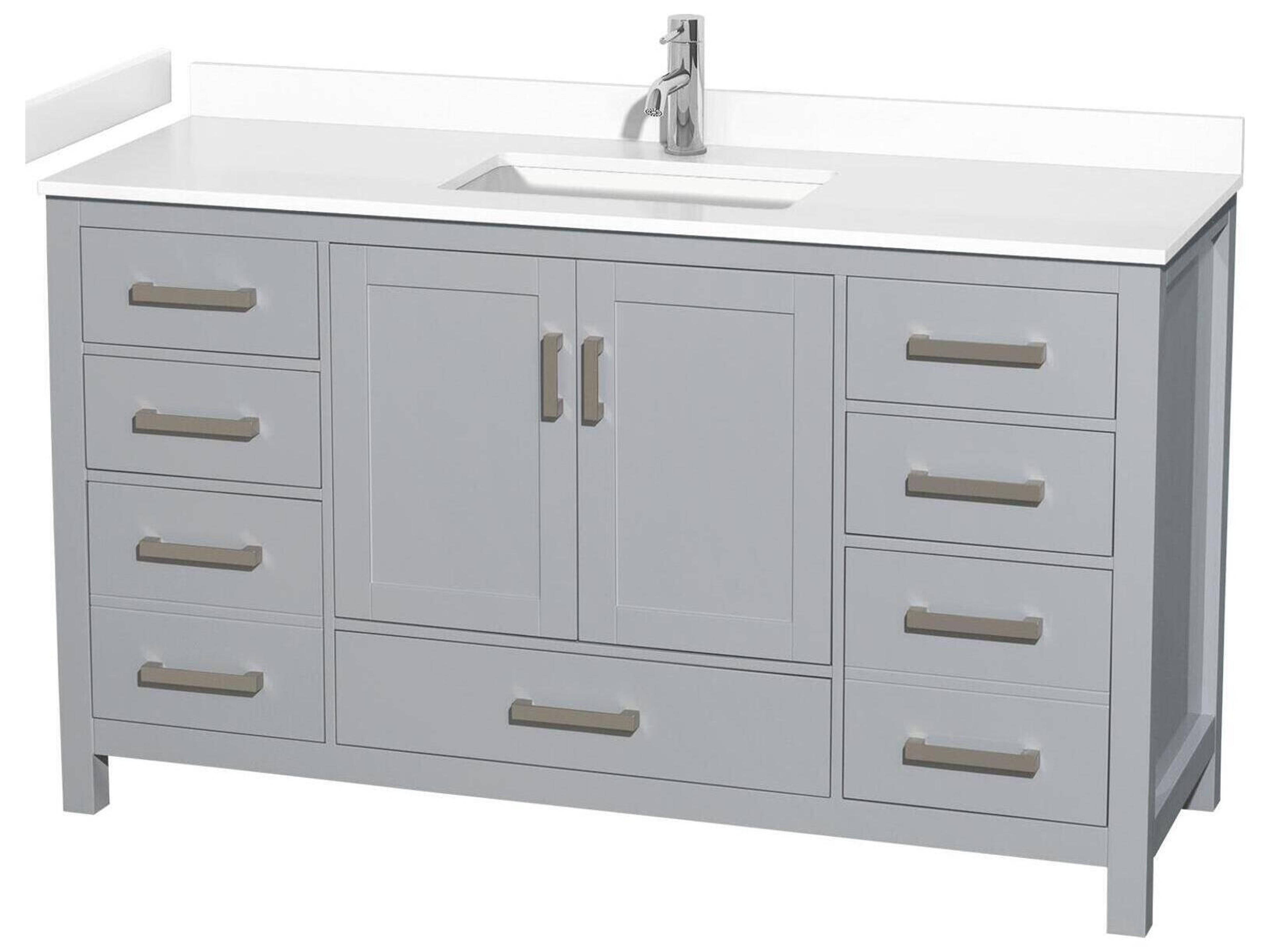 Wyndham Collection Sheffield 60" Gray Vanity