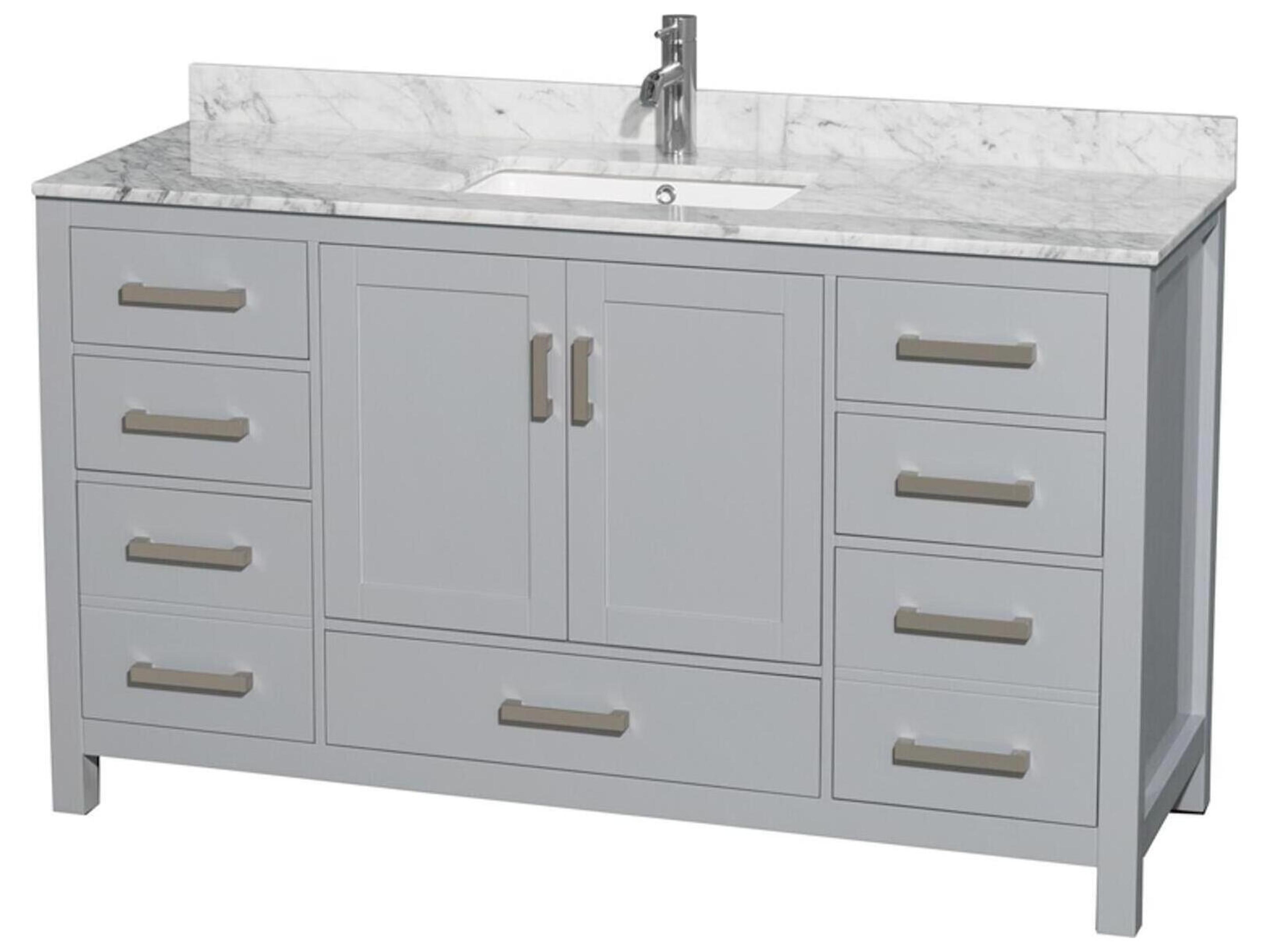Wyndham Collection Sheffield 60" Gray Vanity