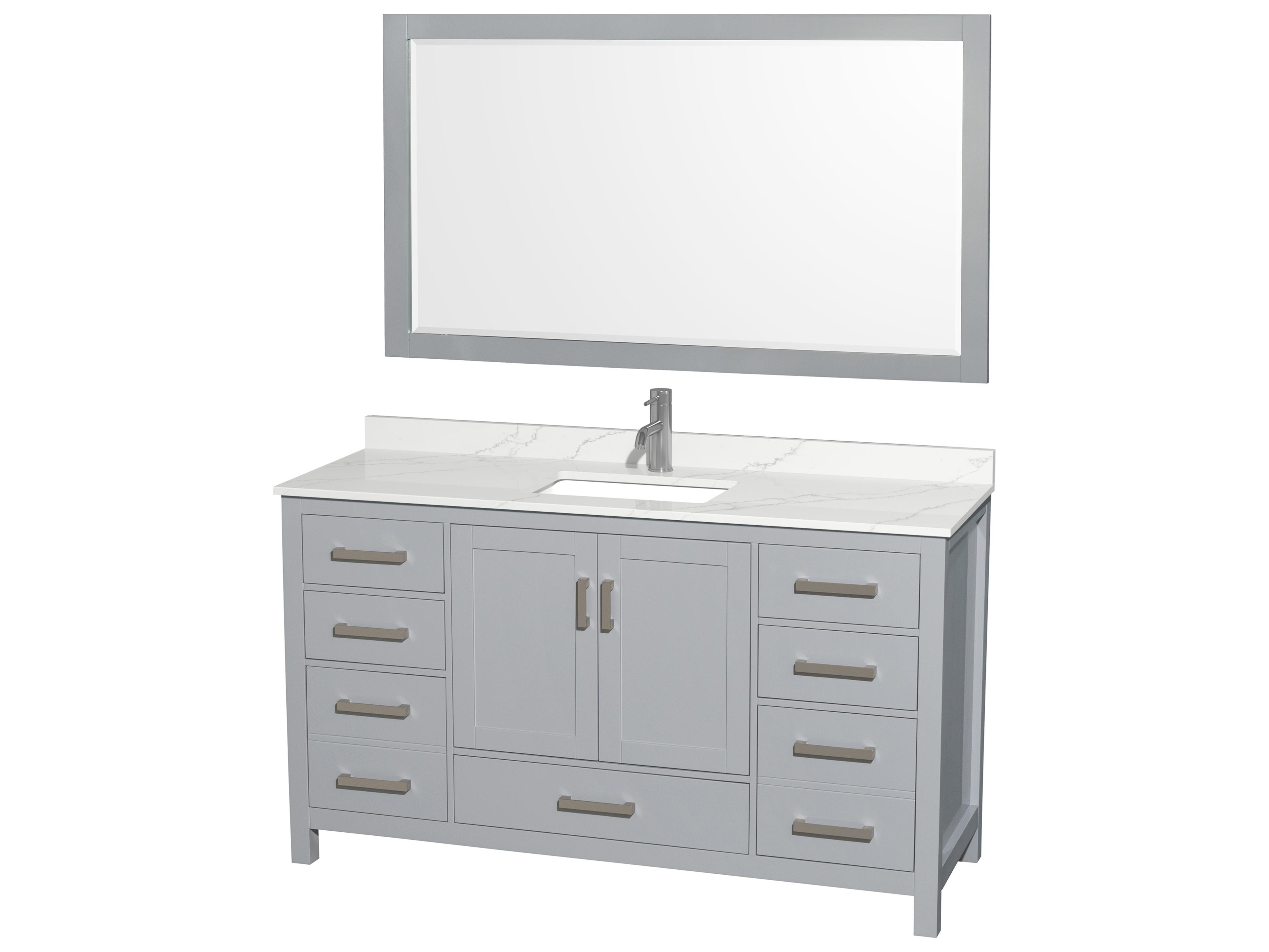 Sheffield 60" Gray Vanity with 58" Mirror