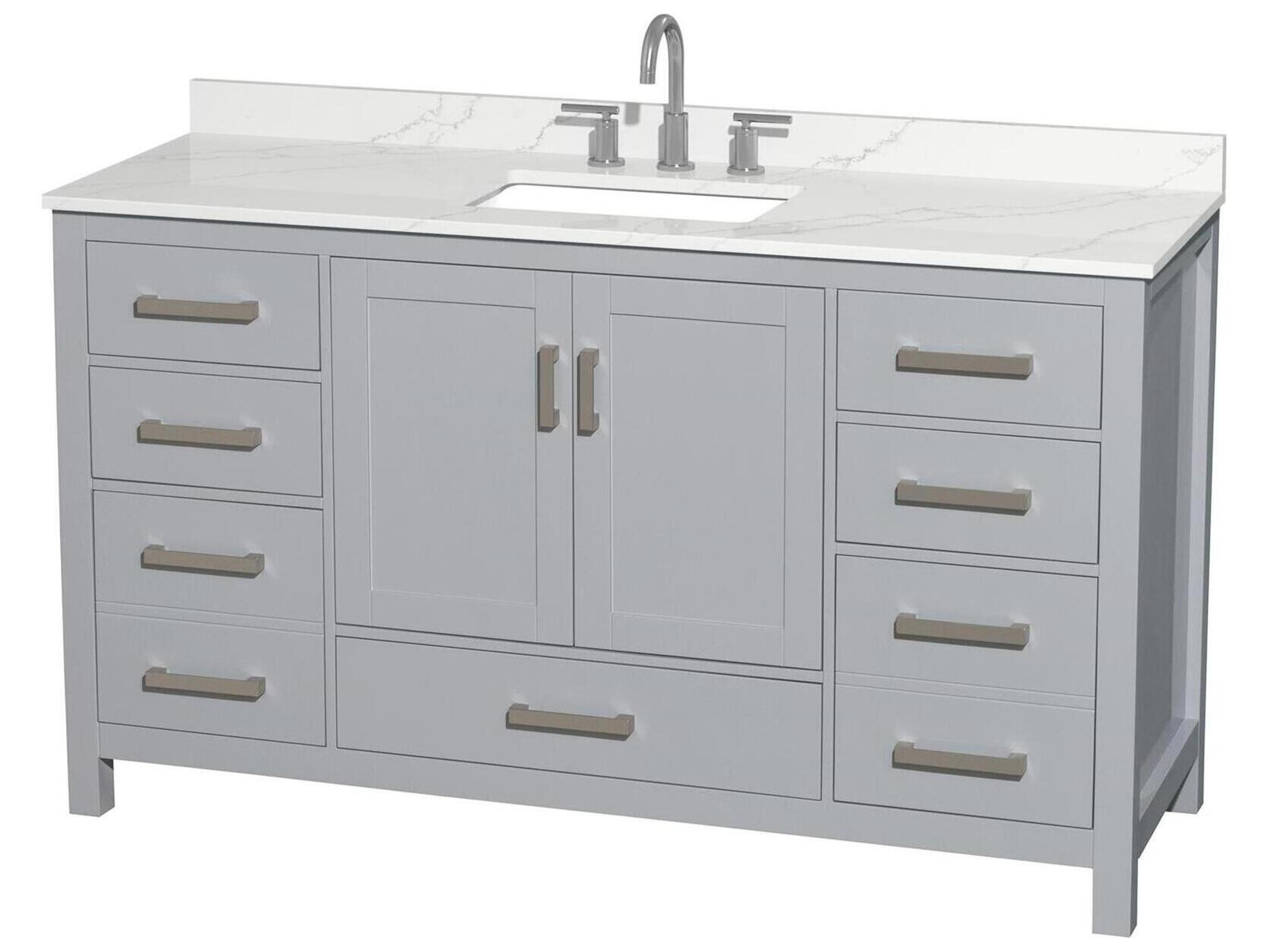 Wyndham Collection Sheffield 60" Gray Vanity