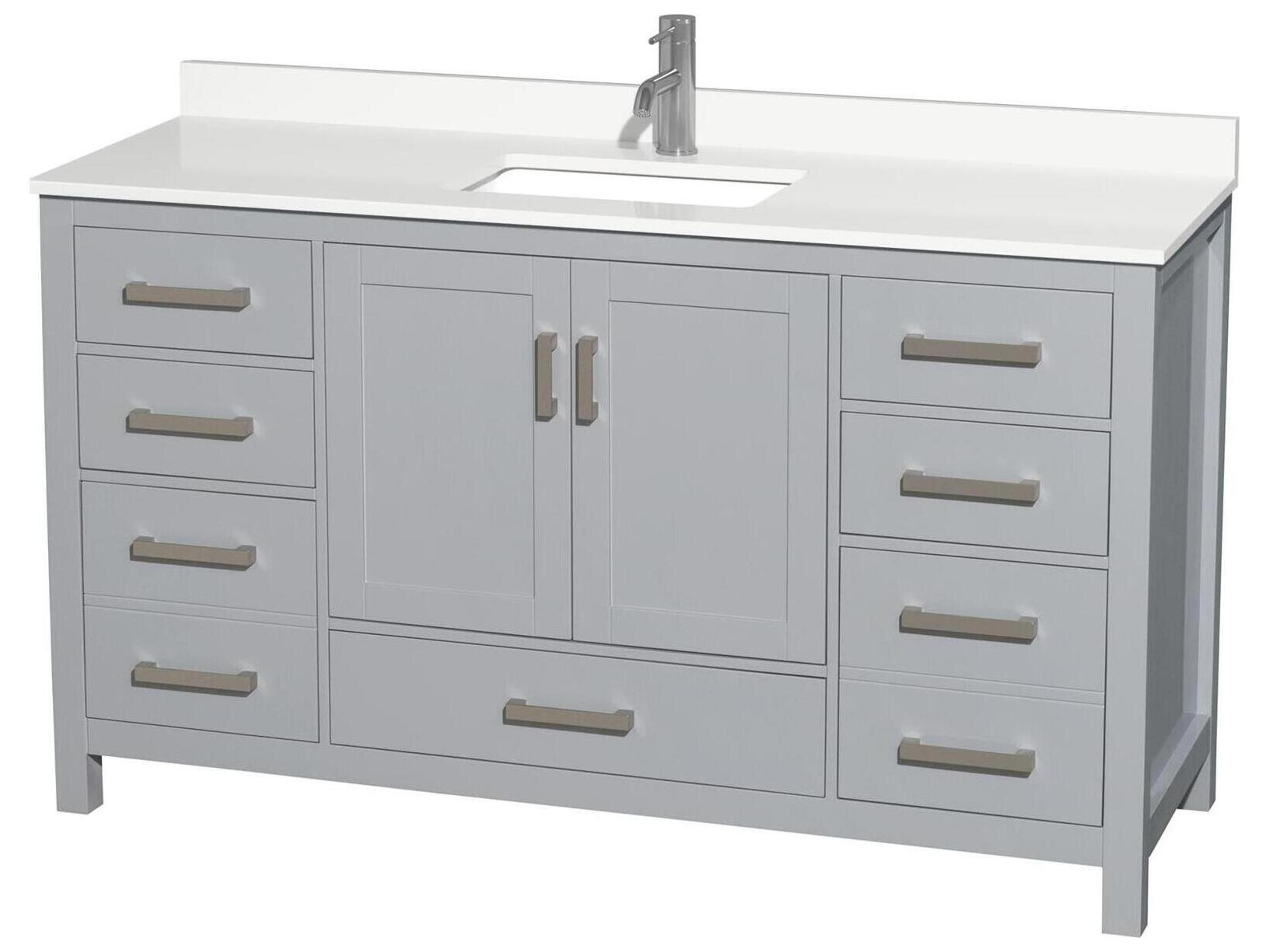 Wyndham Collection Sheffield 60" Gray Vanity