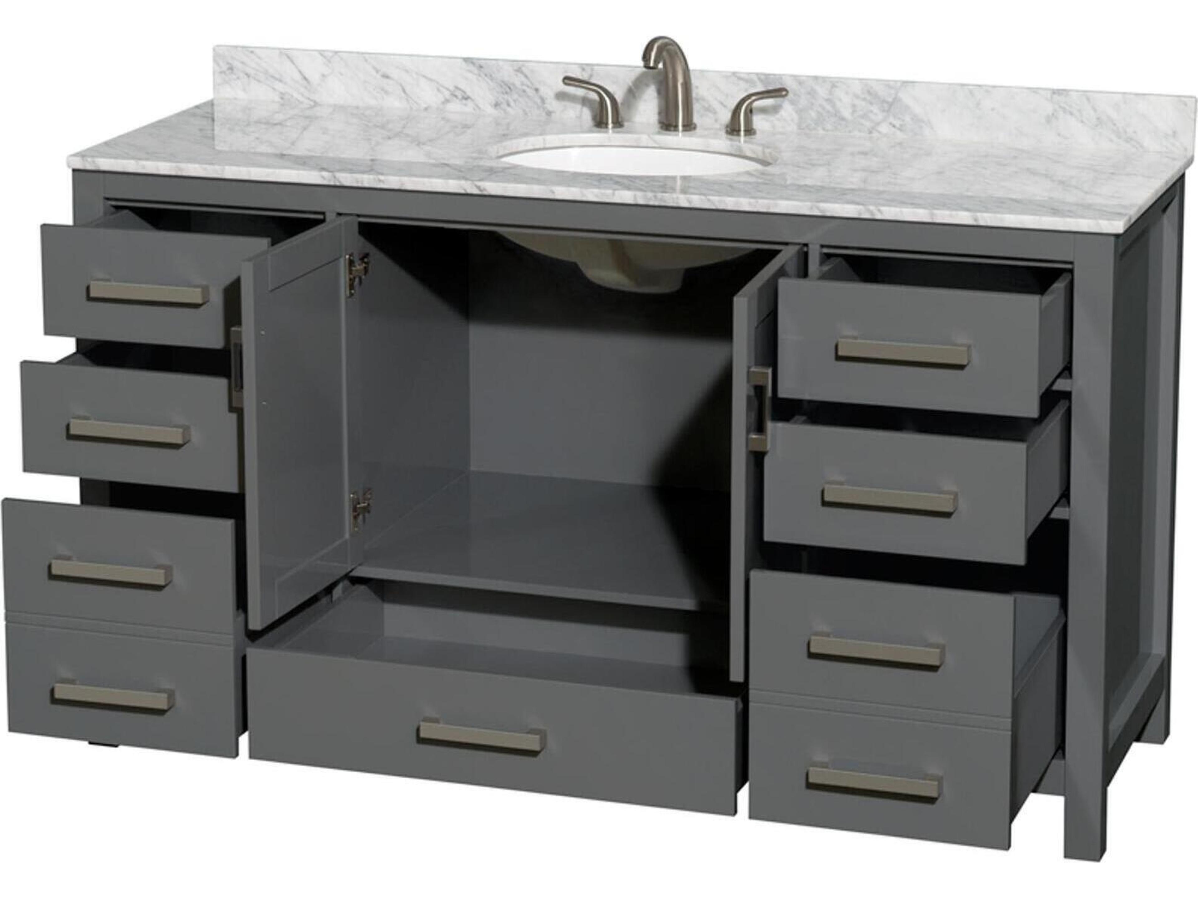 Wyndham Collection Sheffield 60" Dark Gray Vanity