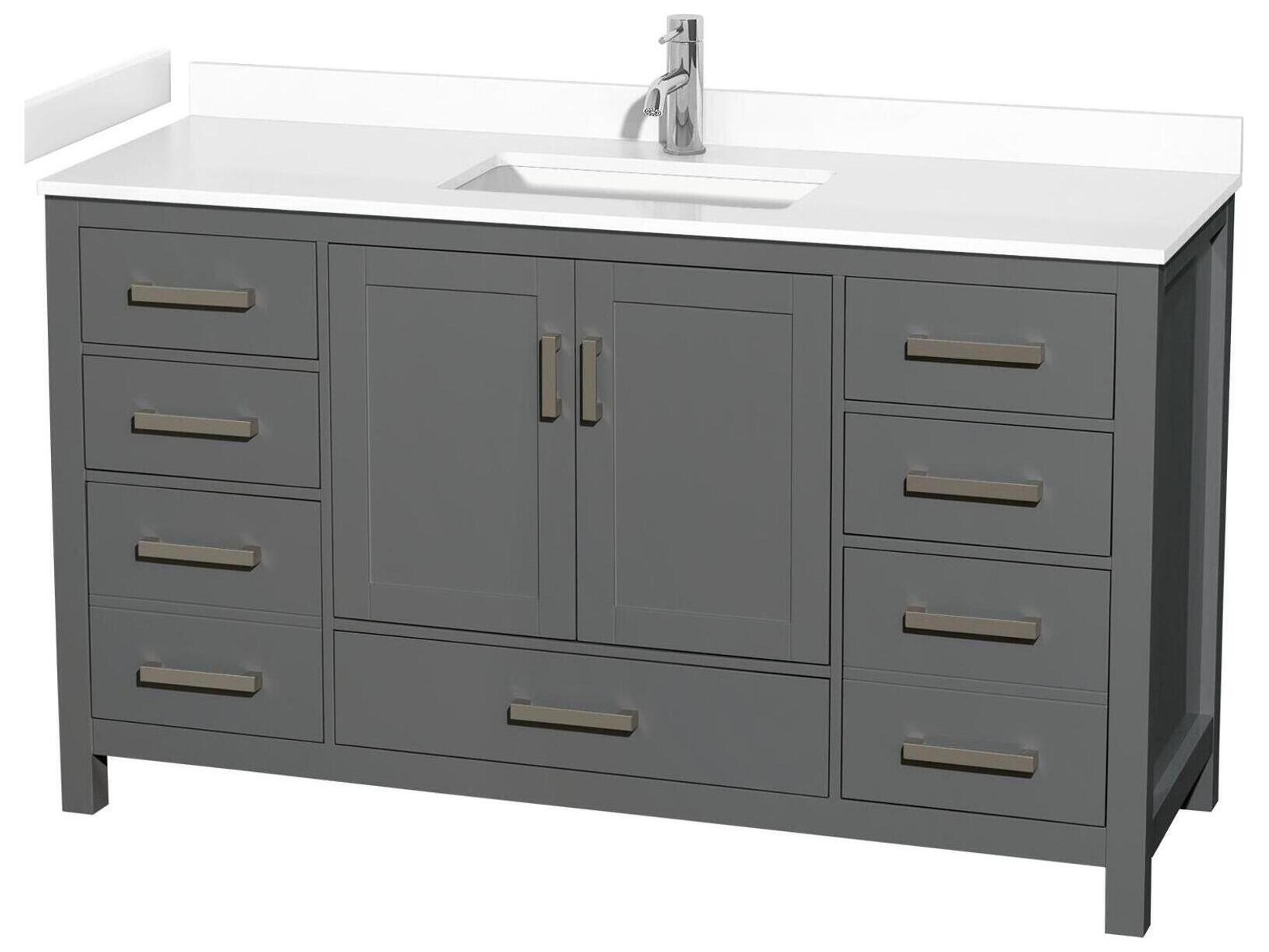 Wyndham Collection Sheffield 60" Dark Gray Vanity