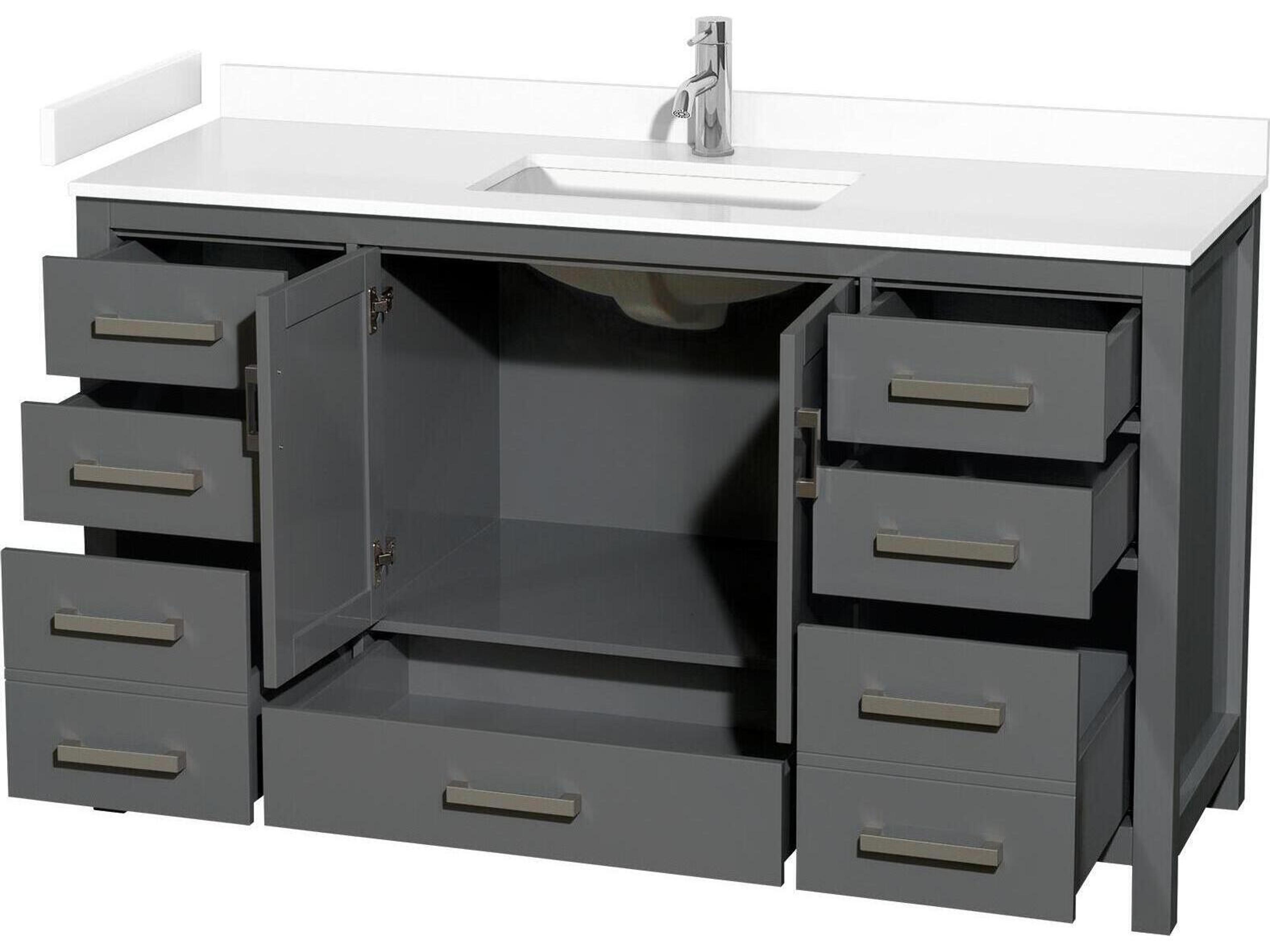 Wyndham Collection Sheffield 60" Dark Gray Vanity
