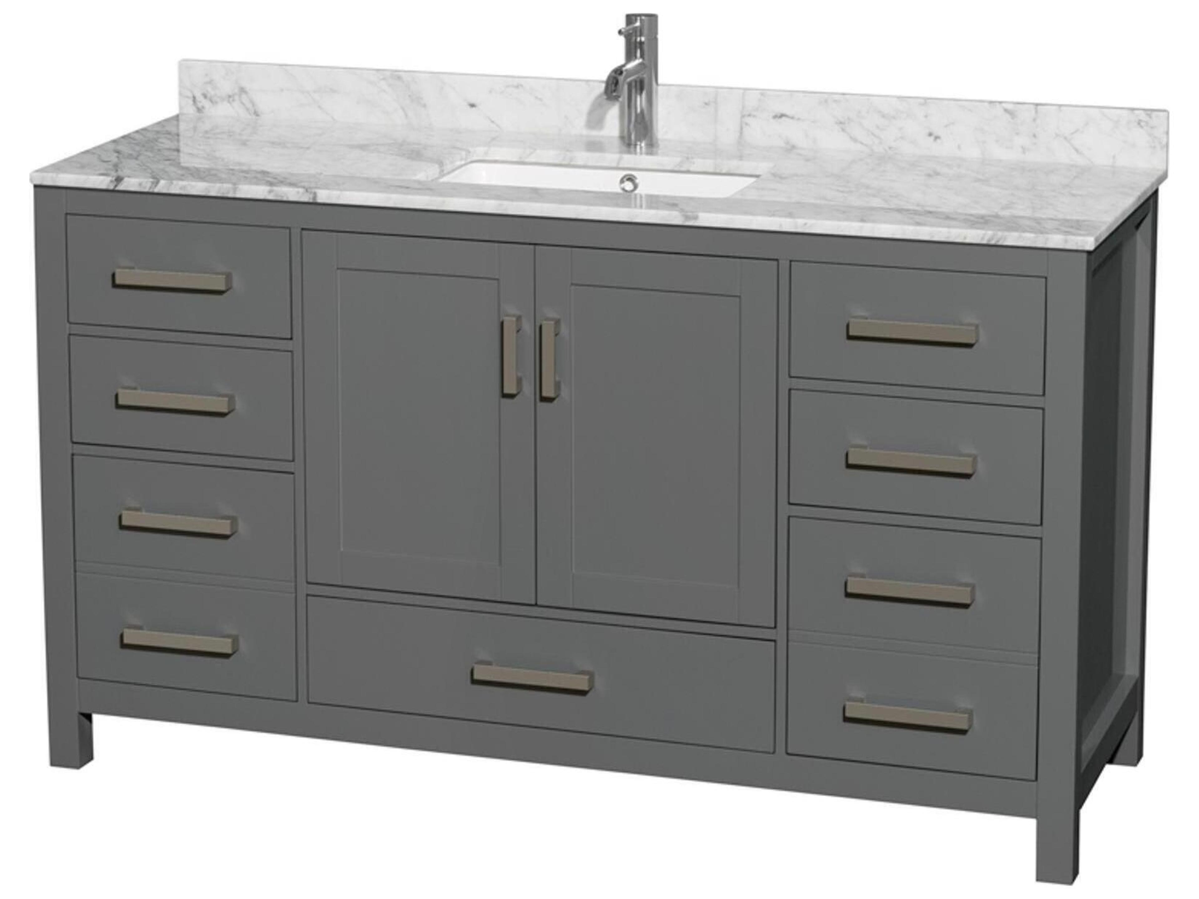 Wyndham Collection Sheffield 60" Dark Gray Vanity