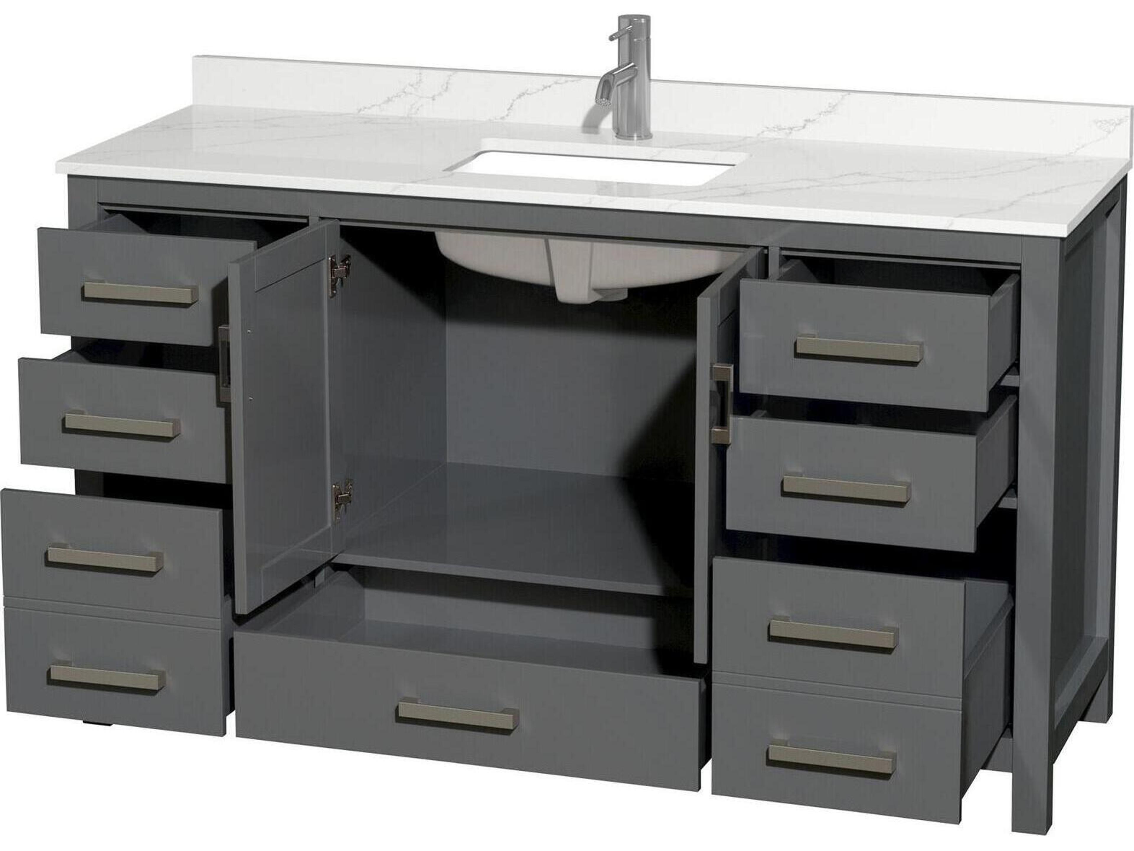 Wyndham Collection Sheffield 60" Dark Gray Vanity